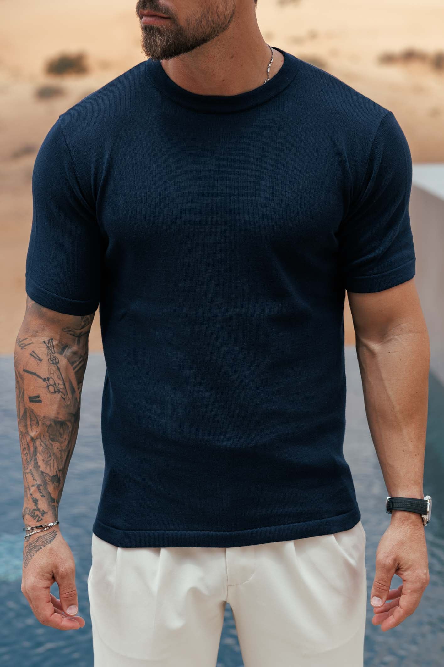 KNIT CAMISETA - AZUL MARINO