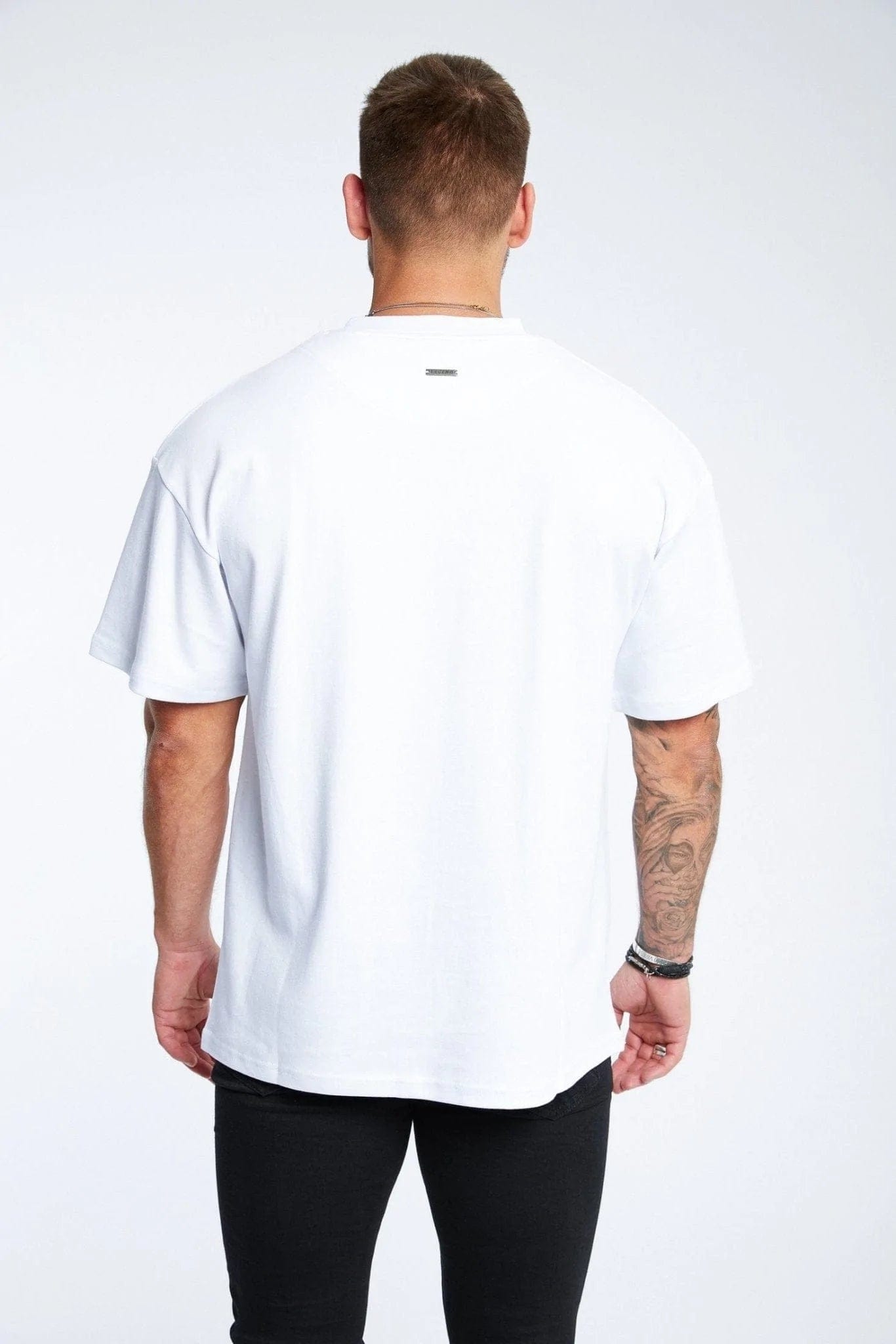 HABER T-SHIRT LEGEND* BASICS OVERSIZED T-SHIRT - WHITE