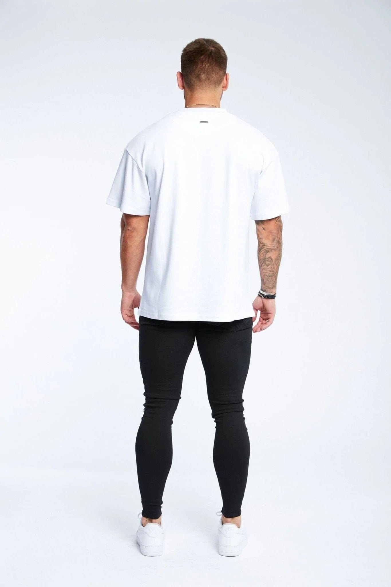 HABER T-SHIRT LEGEND* BASICS OVERSIZED T-SHIRT - WHITE