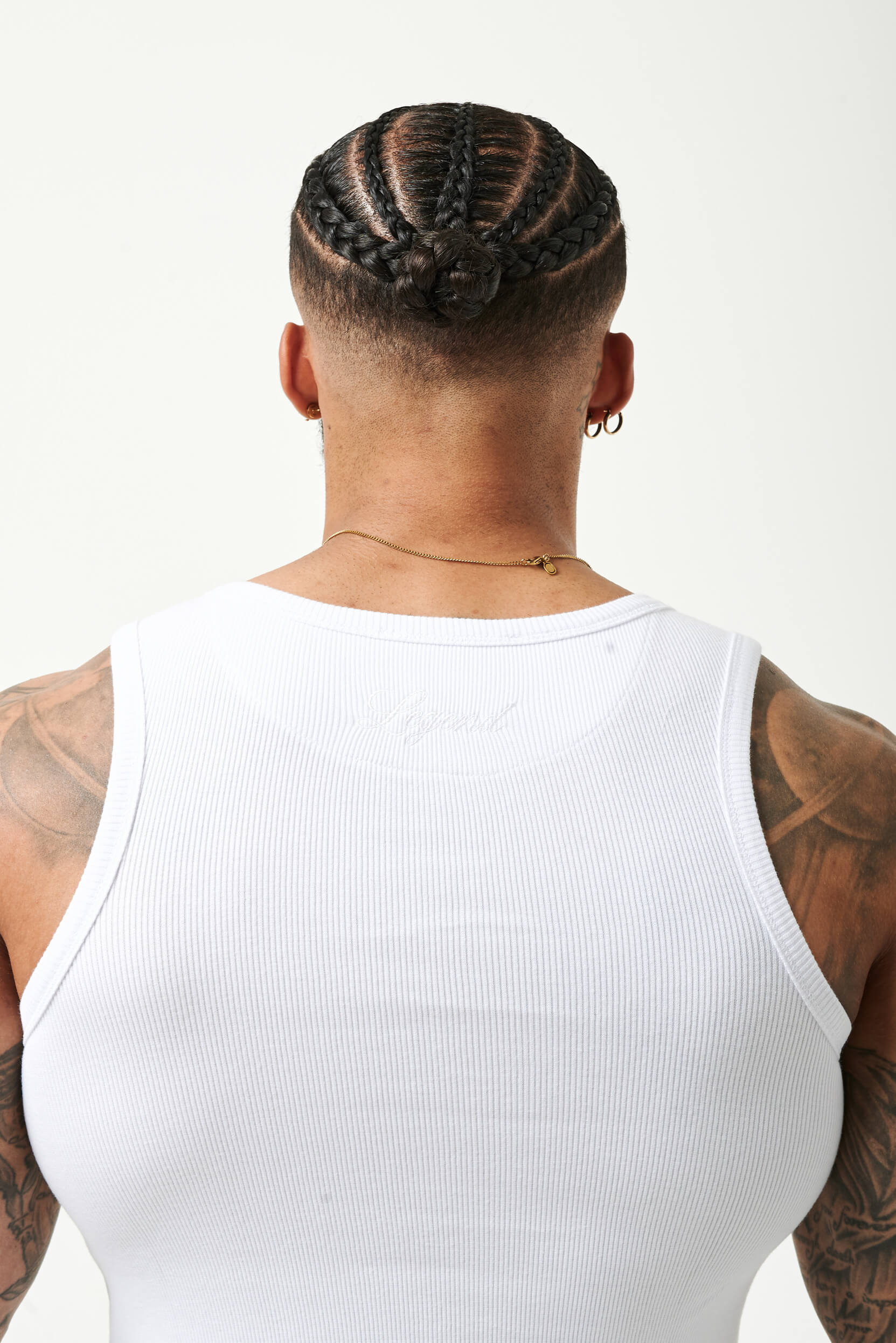 HABER Vest RIBBED VEST - WHITE