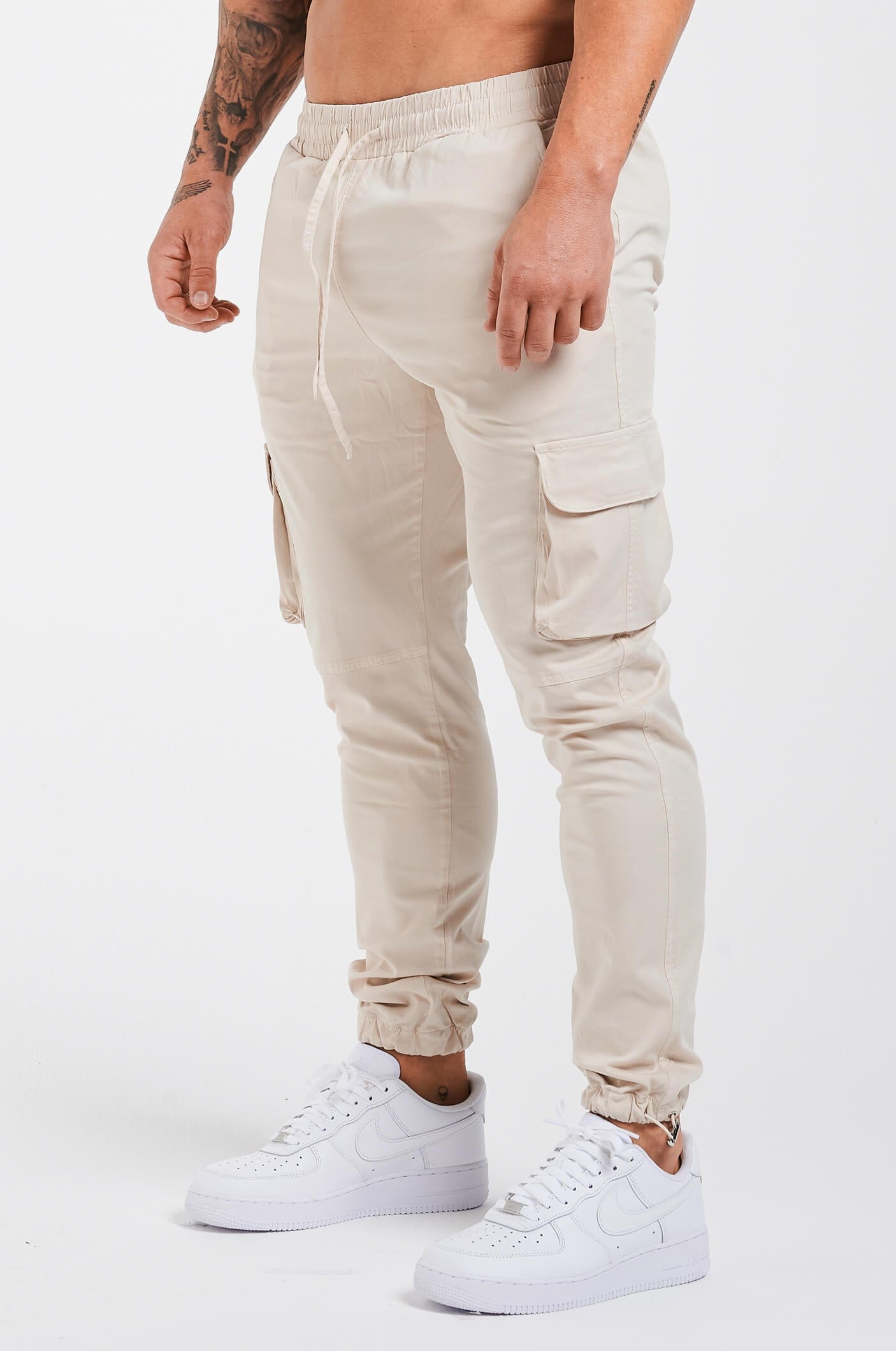 UTILITY CARGO PANTS - CREAM – Legend London