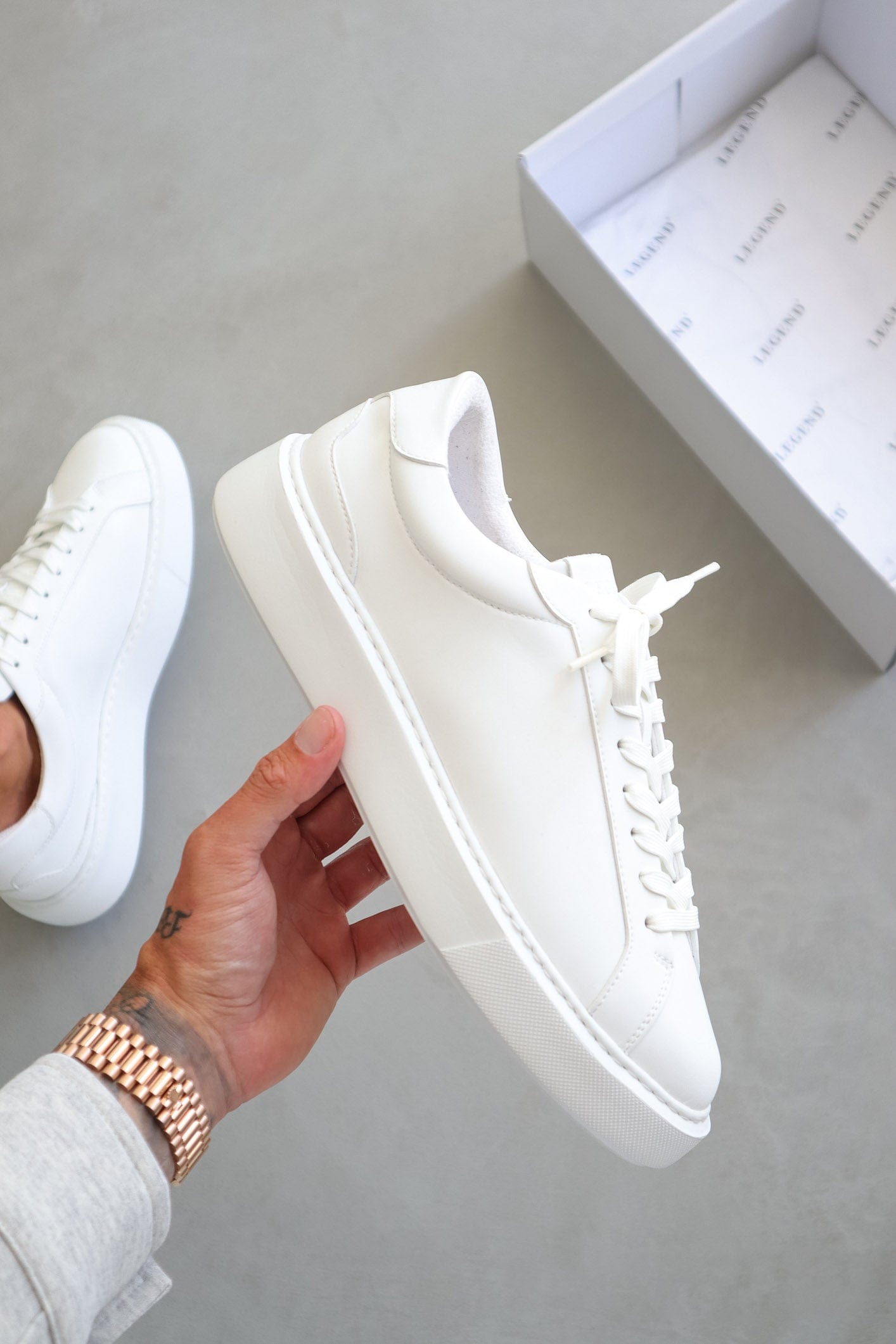 Legend London FOOTWEAR LEATHER TRAINER - WHITE