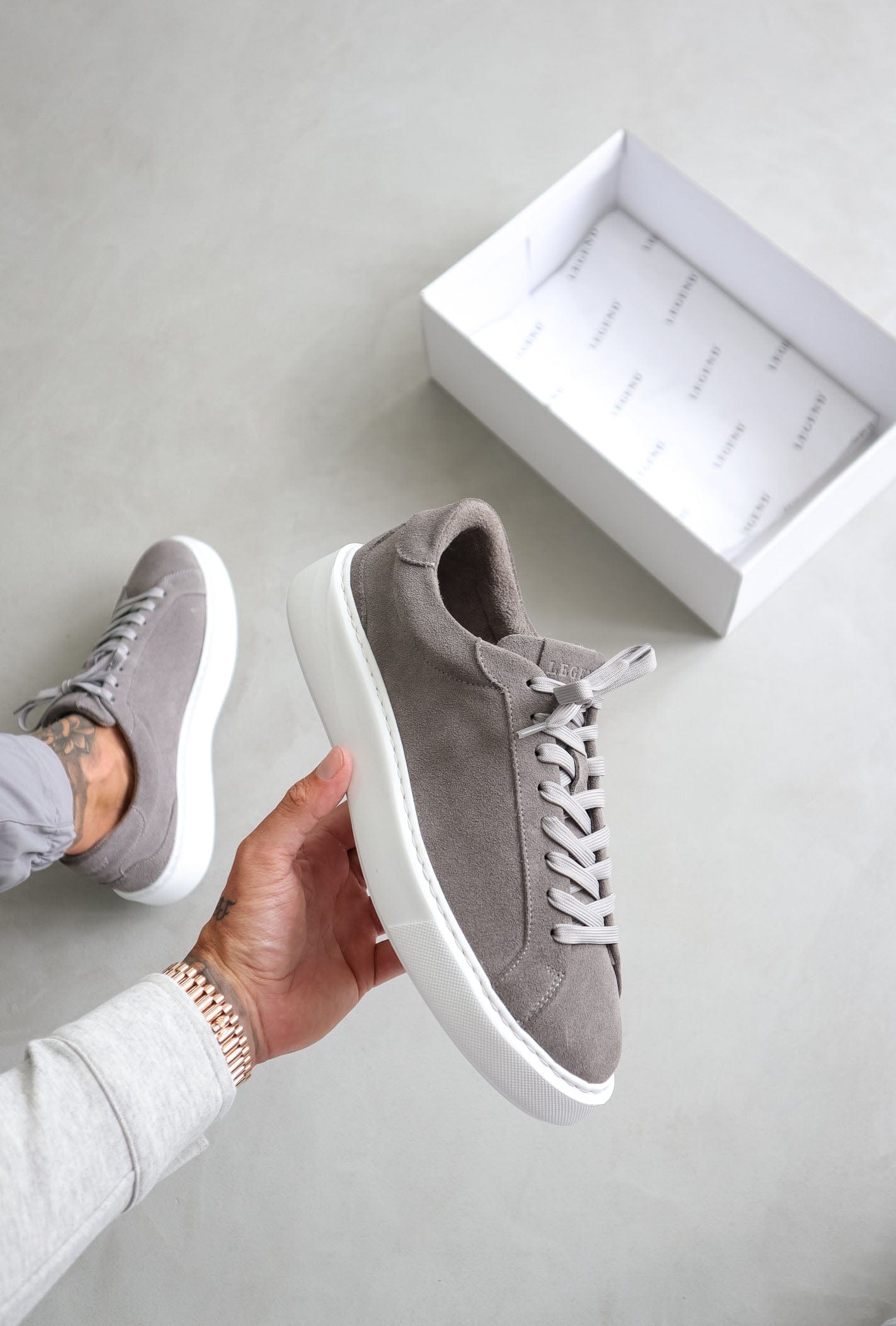 Legend London FOOTWEAR SUEDE TRAINER - DARK GREY