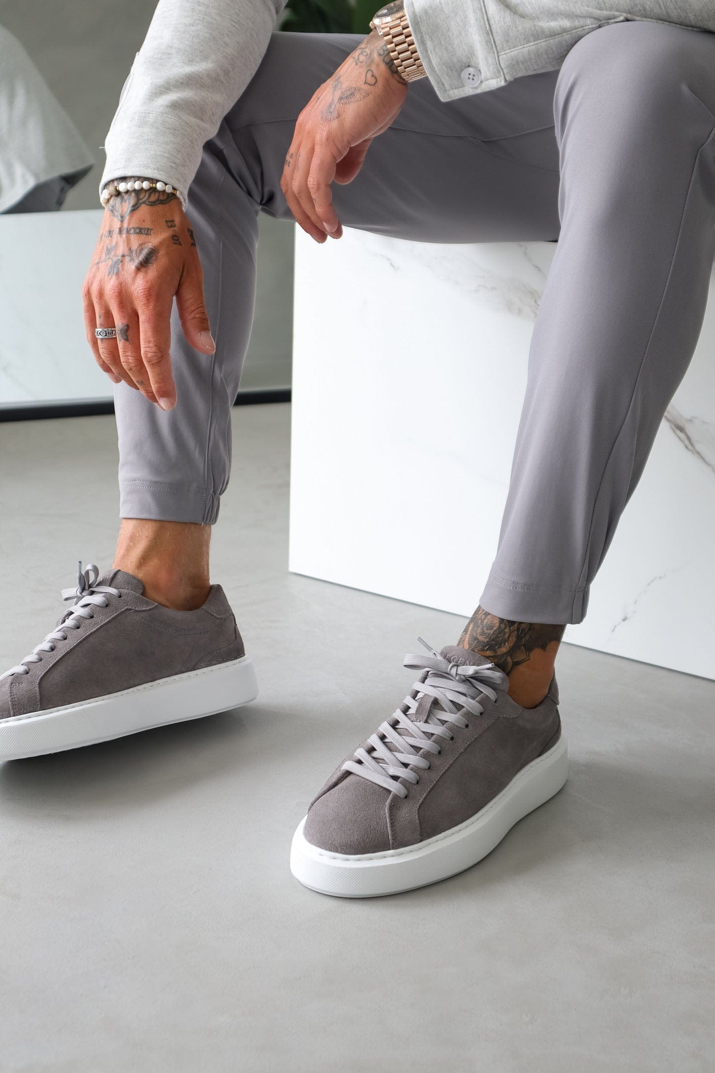 Legend London FOOTWEAR SUEDE TRAINER - DARK GREY