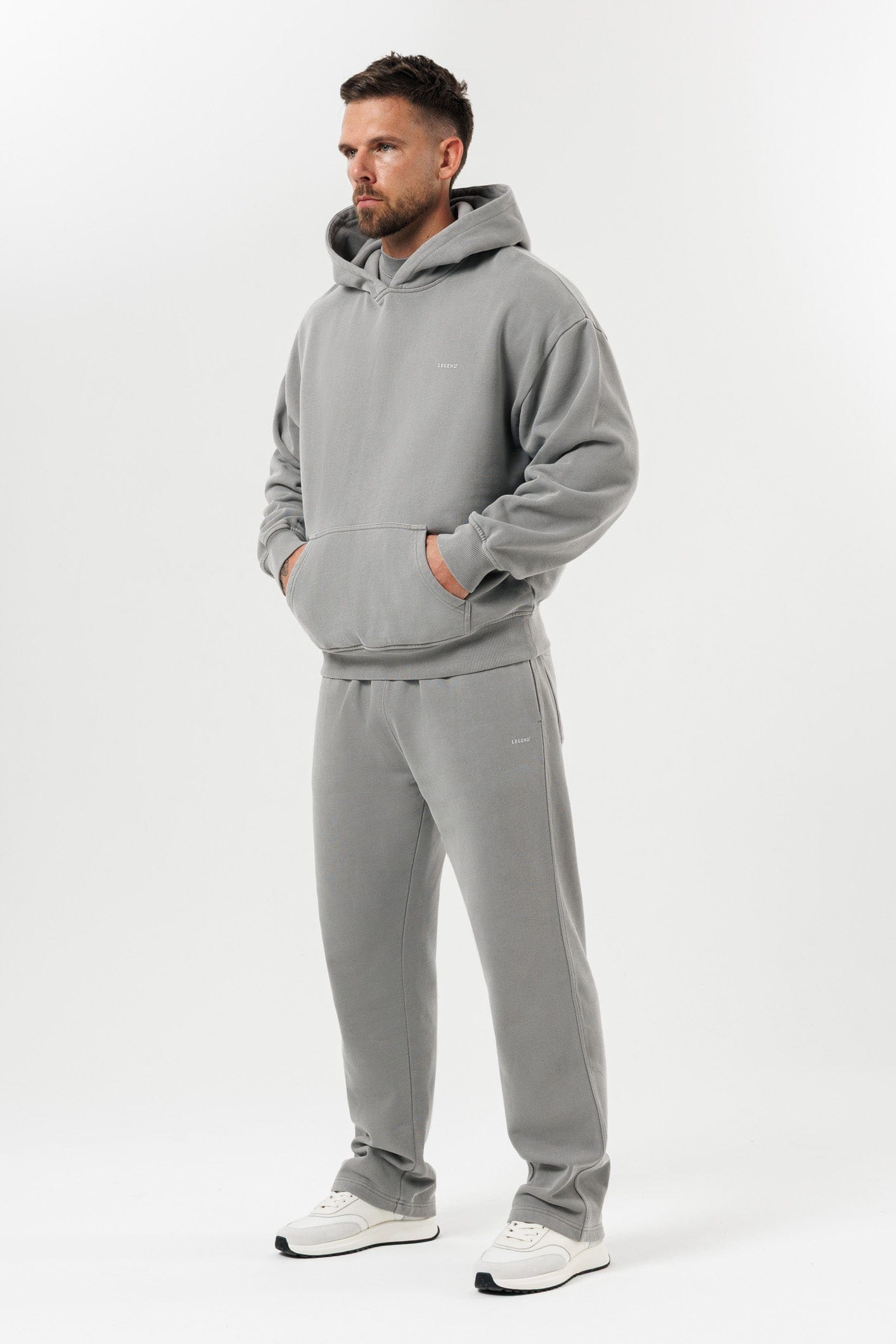 LEGEND LONDON Hoodie HOODIE - WASHED GREY