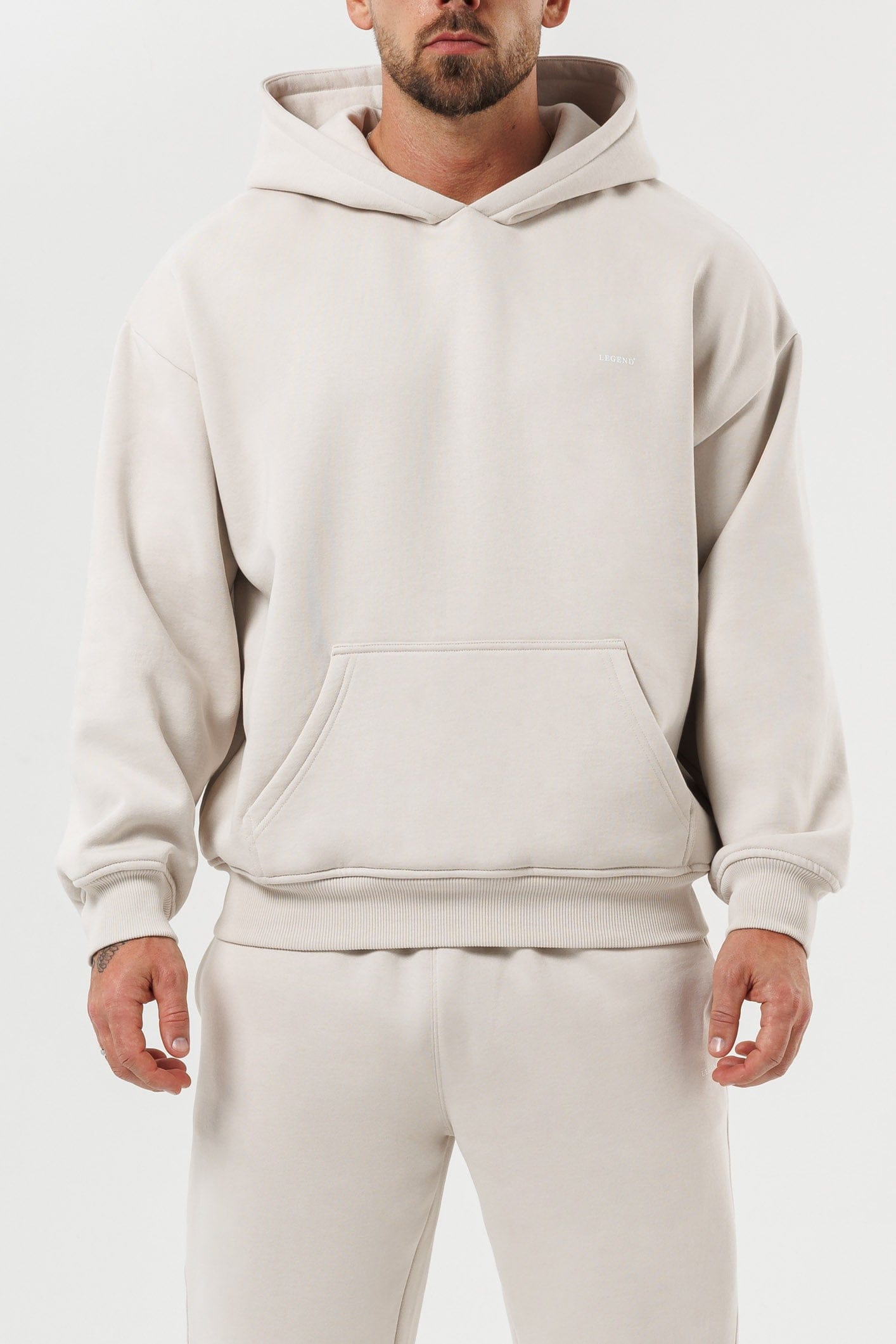 LEGEND LONDON Hoodie - PRINT PRINT HOODIE - BEIGE