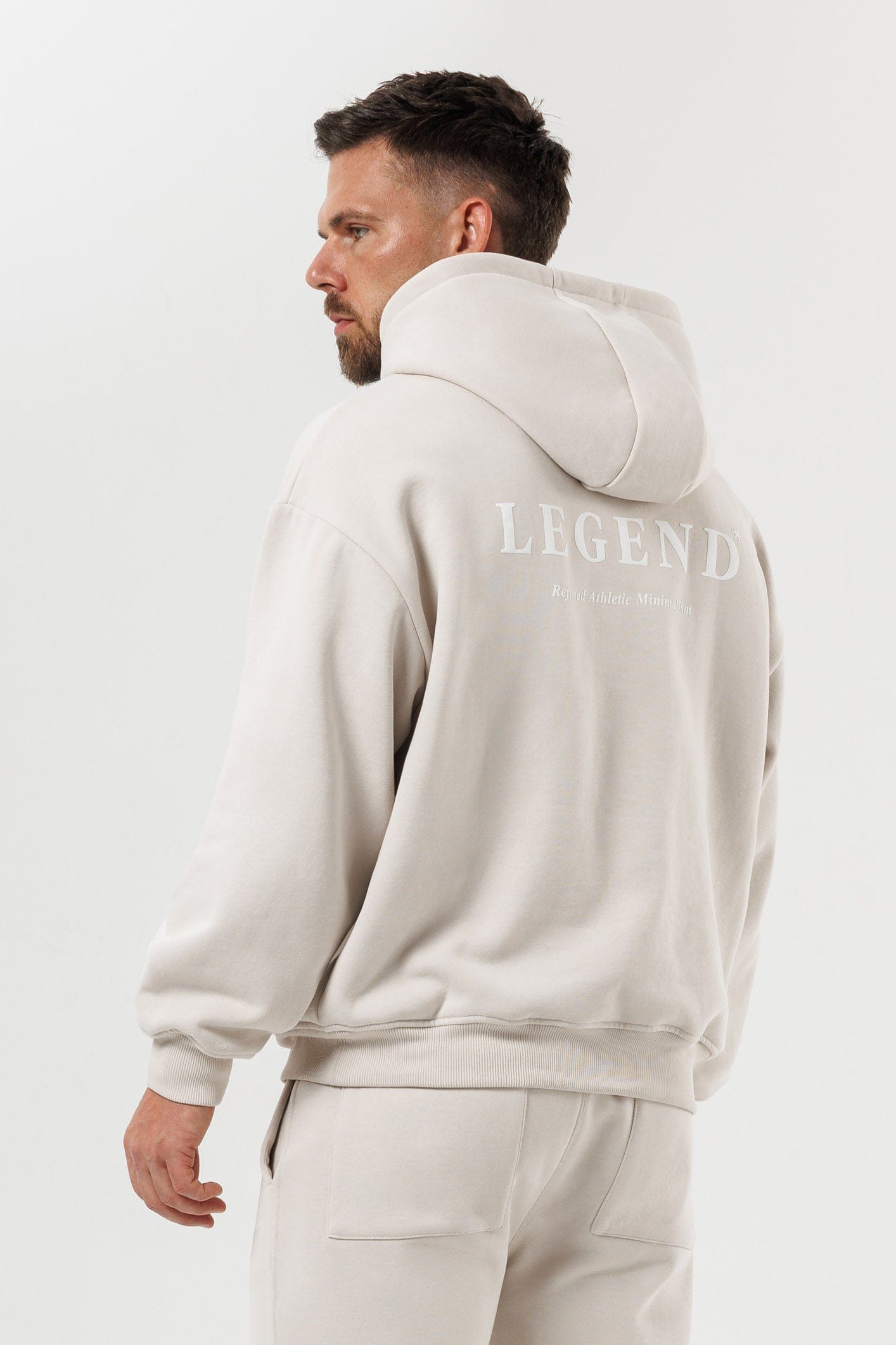 LEGEND LONDON Hoodie - PRINT PRINT HOODIE - BEIGE