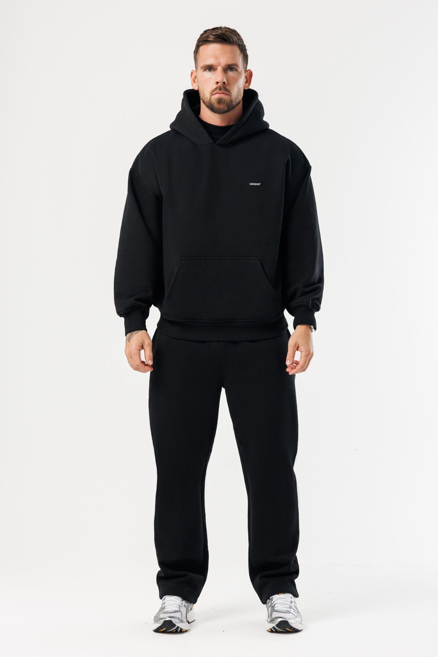 LEGEND LONDON Hoodie - PRINT PRINT HOODIE - BLACK