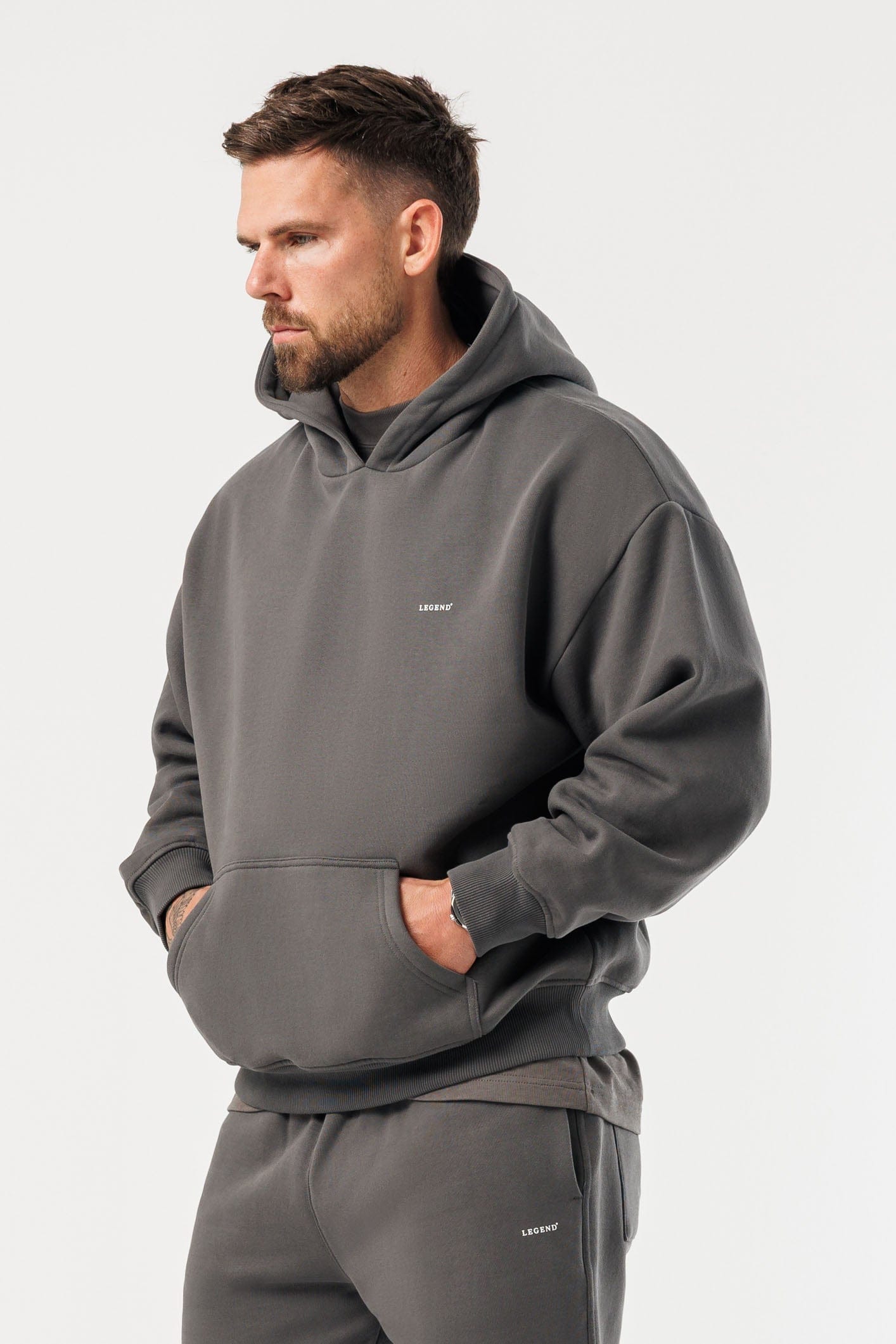 LEGEND LONDON Hoodie - PRINT PRINT HOODIE - DARK GREY