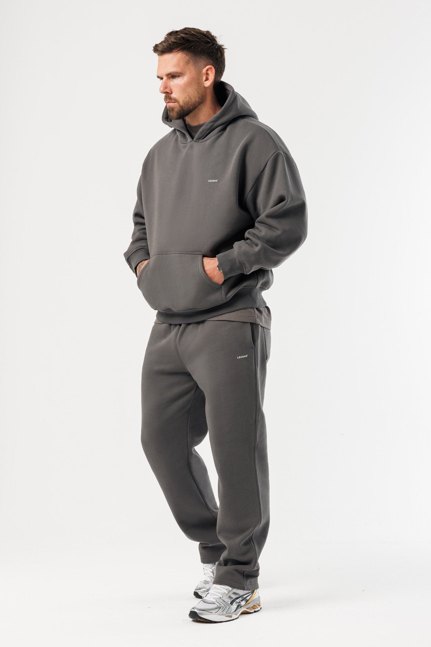 LEGEND LONDON Hoodie - PRINT PRINT HOODIE - DARK GREY