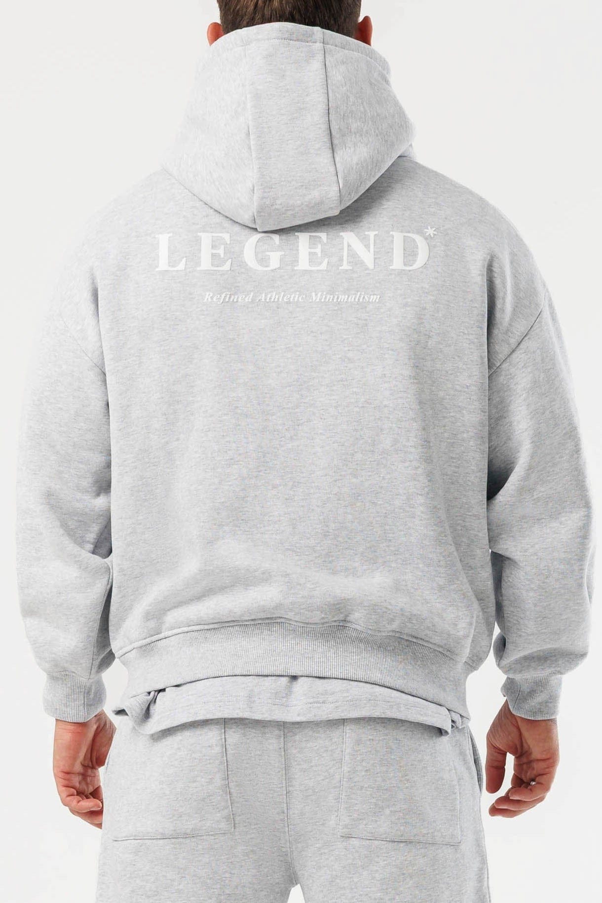 LEGEND LONDON Hoodie - PRINT PRINT HOODIE - GREY MARL