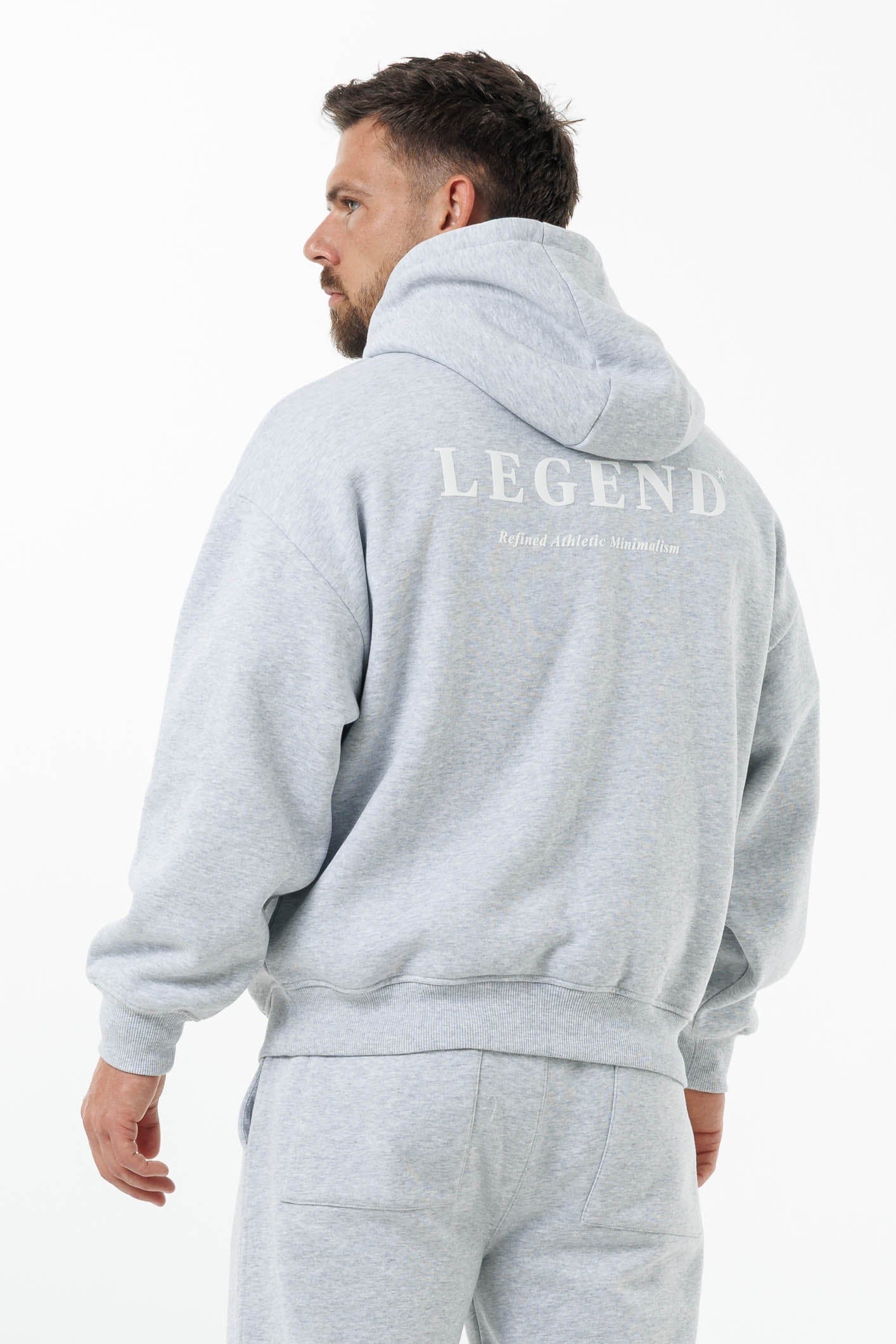 LEGEND LONDON Hoodie - PRINT PRINT HOODIE - GREY MARL