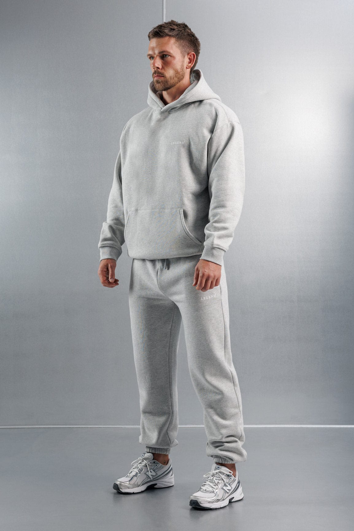 Legend London Hoodie RELAXED HOODIE - GREY MARL