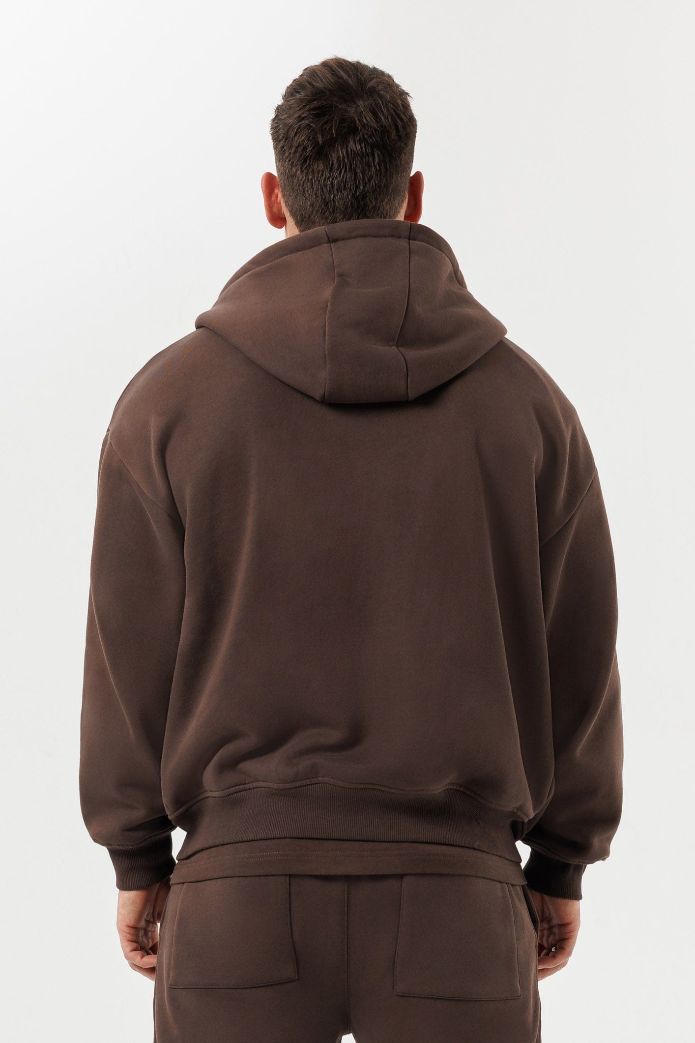 LEGEND LONDON Hoodie - ZIPPED ZIPPED HOODIE - BROWN