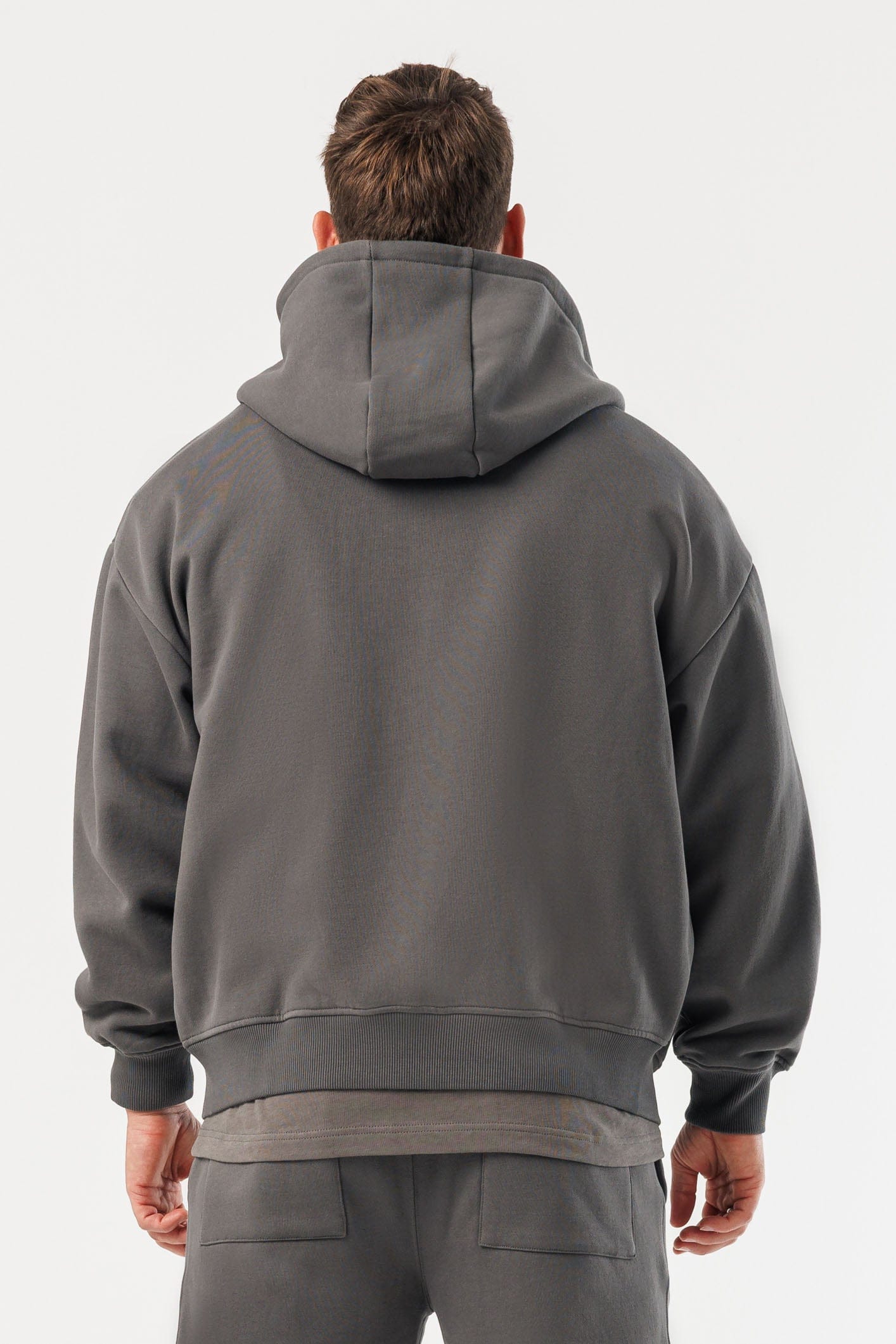 LEGEND LONDON Hoodie - ZIPPED ZIPPED HOODIE - DARK GREY