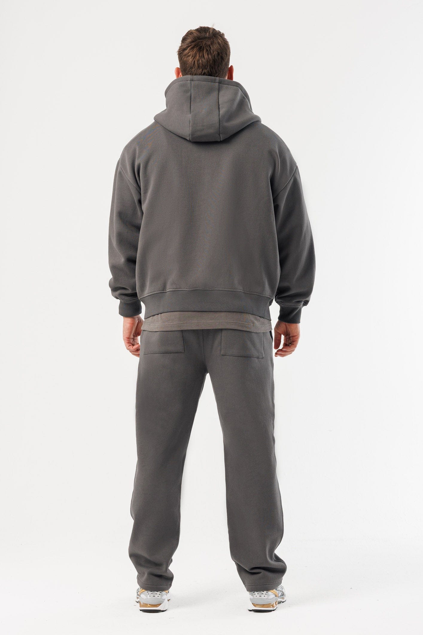 LEGEND LONDON Hoodie - ZIPPED ZIPPED HOODIE - DARK GREY