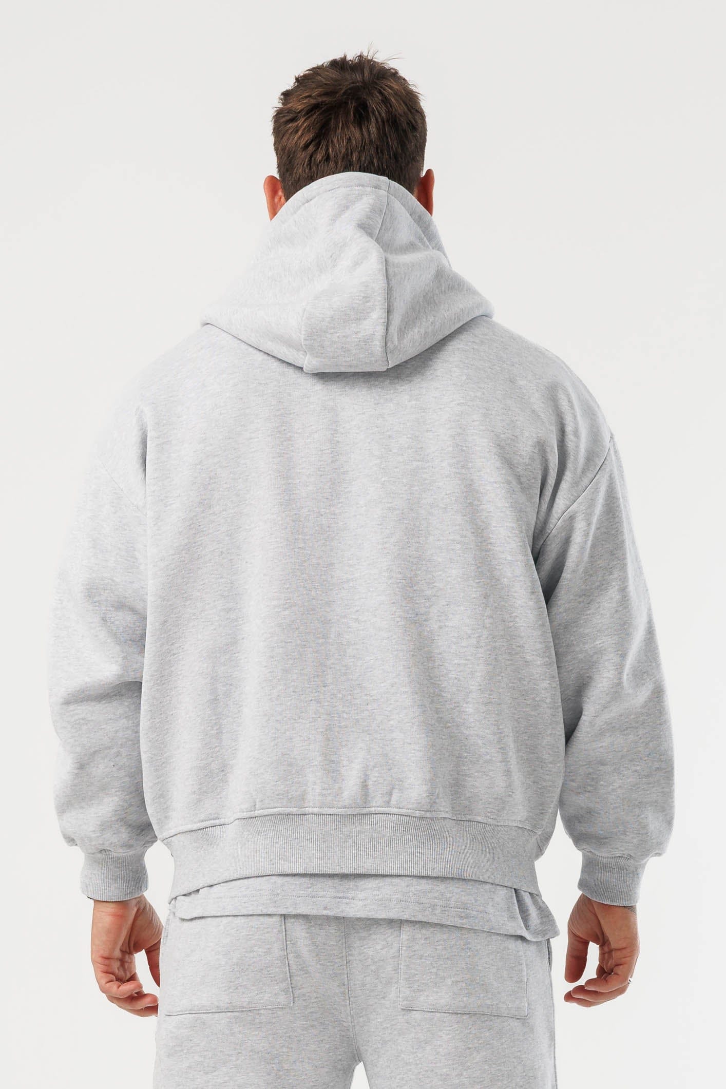 LEGEND LONDON Hoodie - ZIPPED ZIPPED HOODIE - GREY MARL