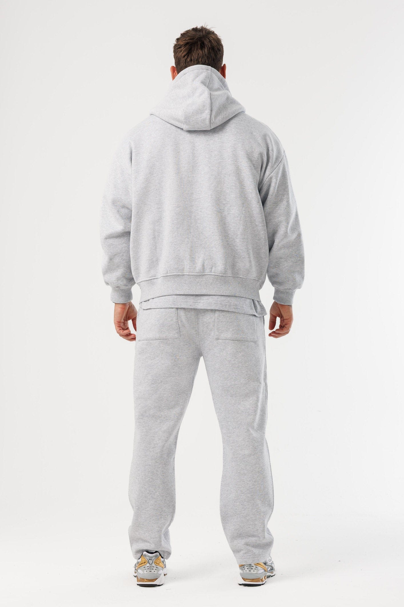 LEGEND LONDON Hoodie - ZIPPED ZIPPED HOODIE - GREY MARL