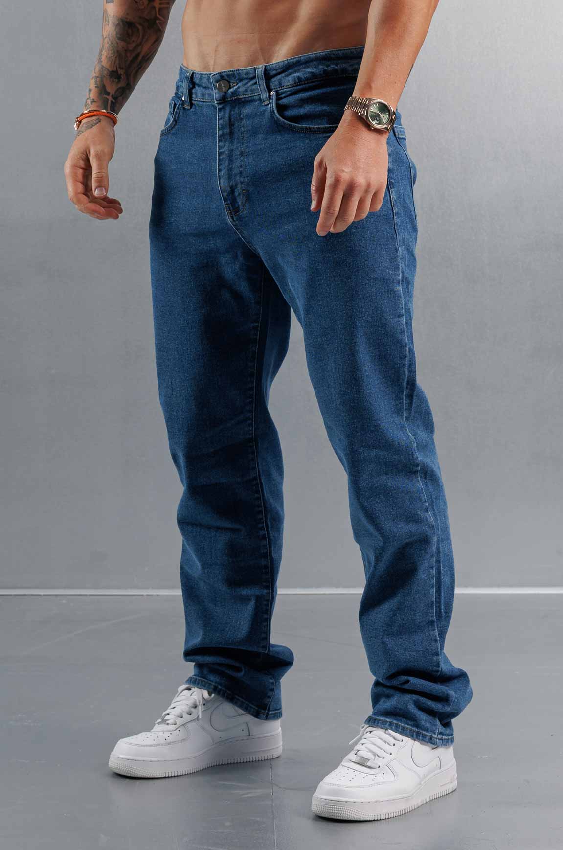 BAGGY JEANS CLASSIC BLUE WASH – Legend London