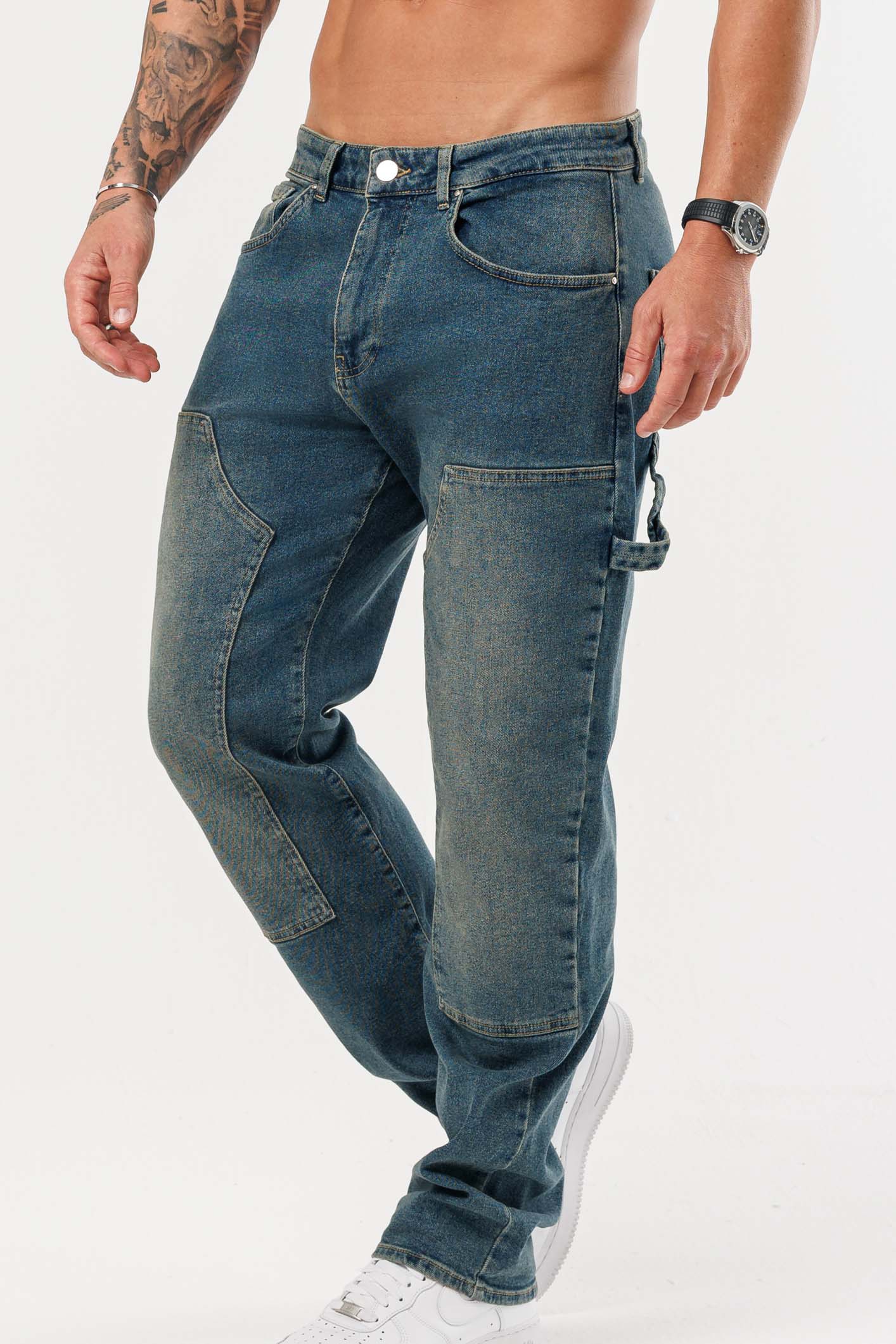 Legend London Jeans - Carpenter CARPENTER JEANS - WASHED STONE BLUE