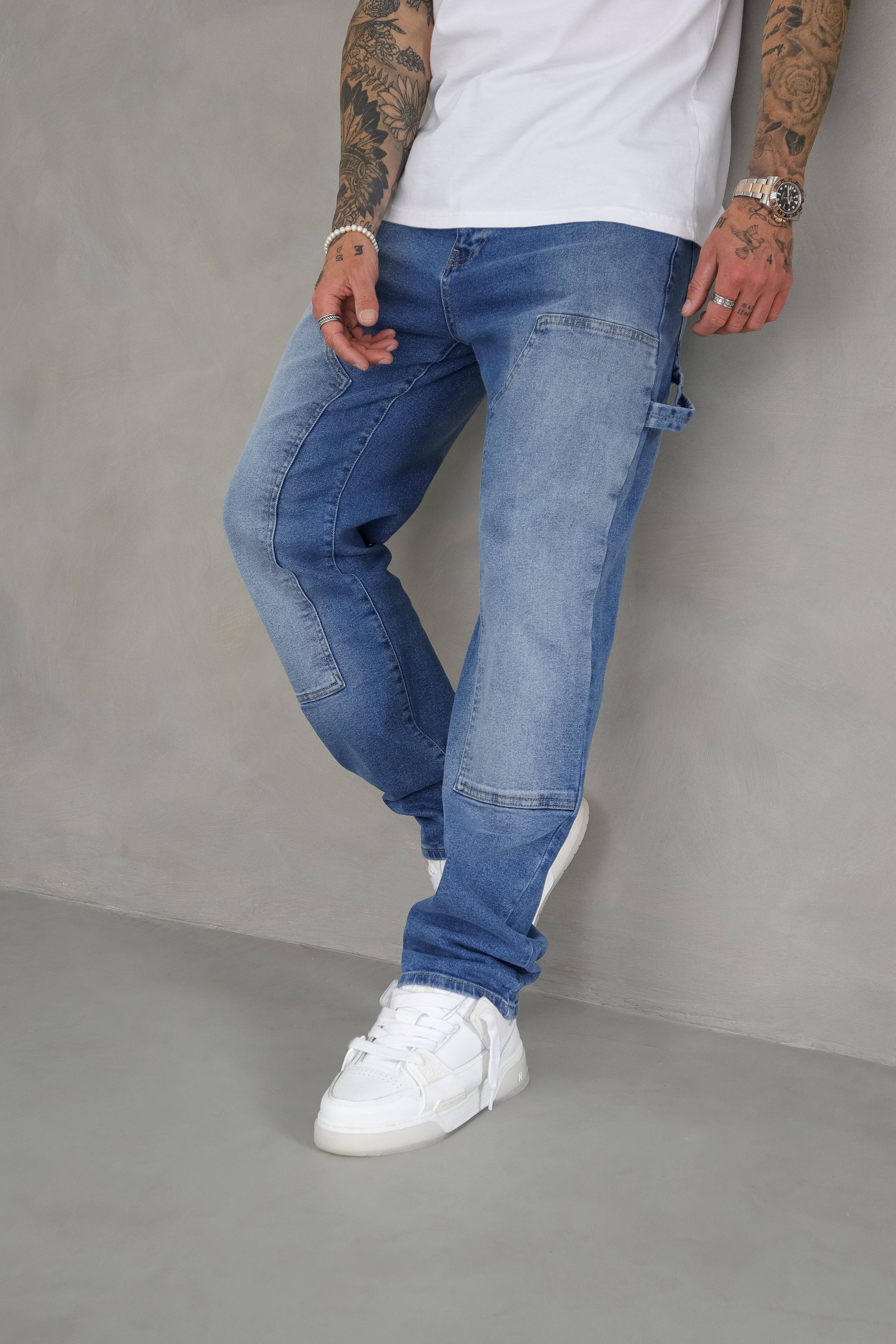 Legend London Jeans CARPENTER JEANS - WASHED LIGHT BLUE
