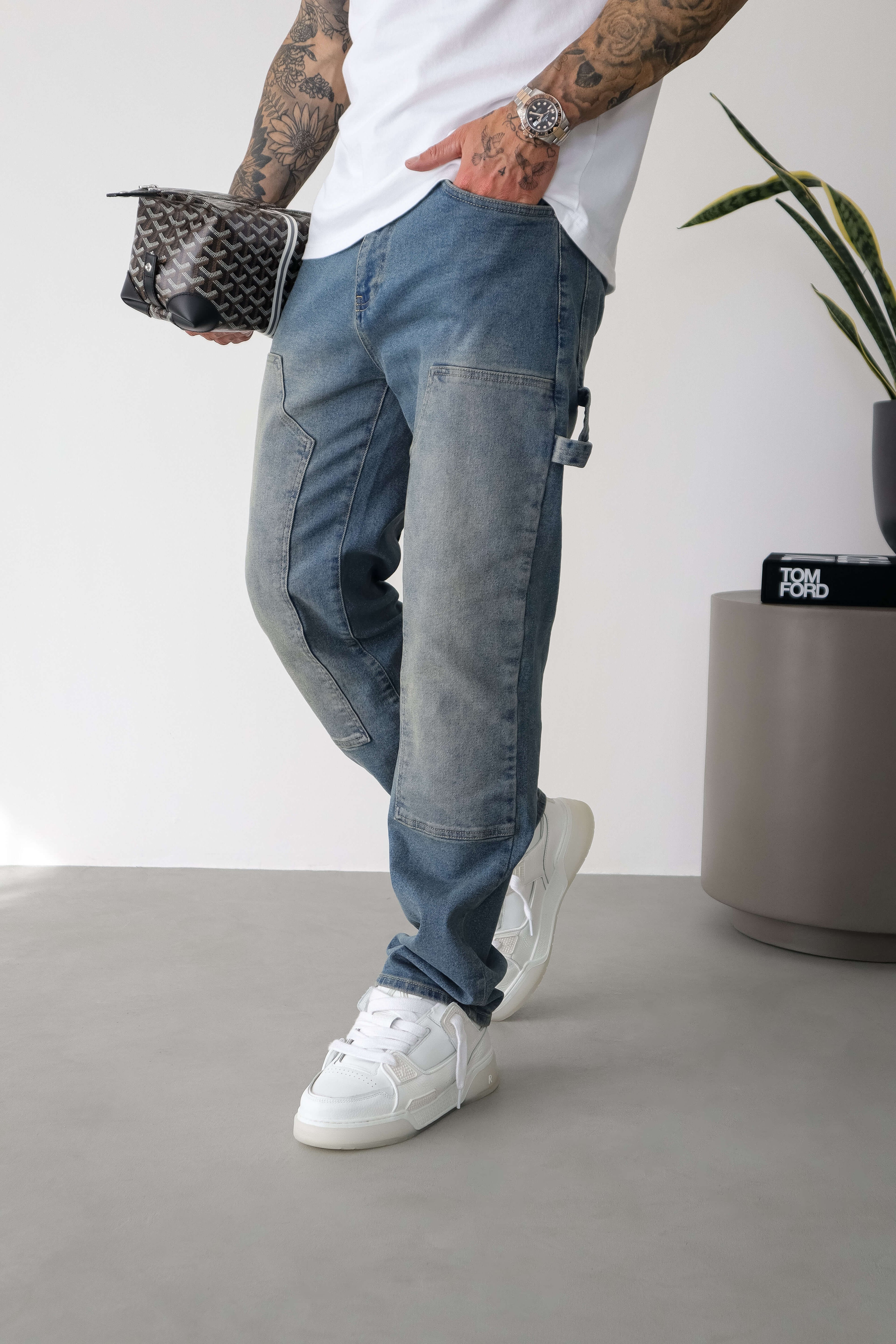 Legend London Jeans CARPENTER JEANS - WASHED STONE BLUE