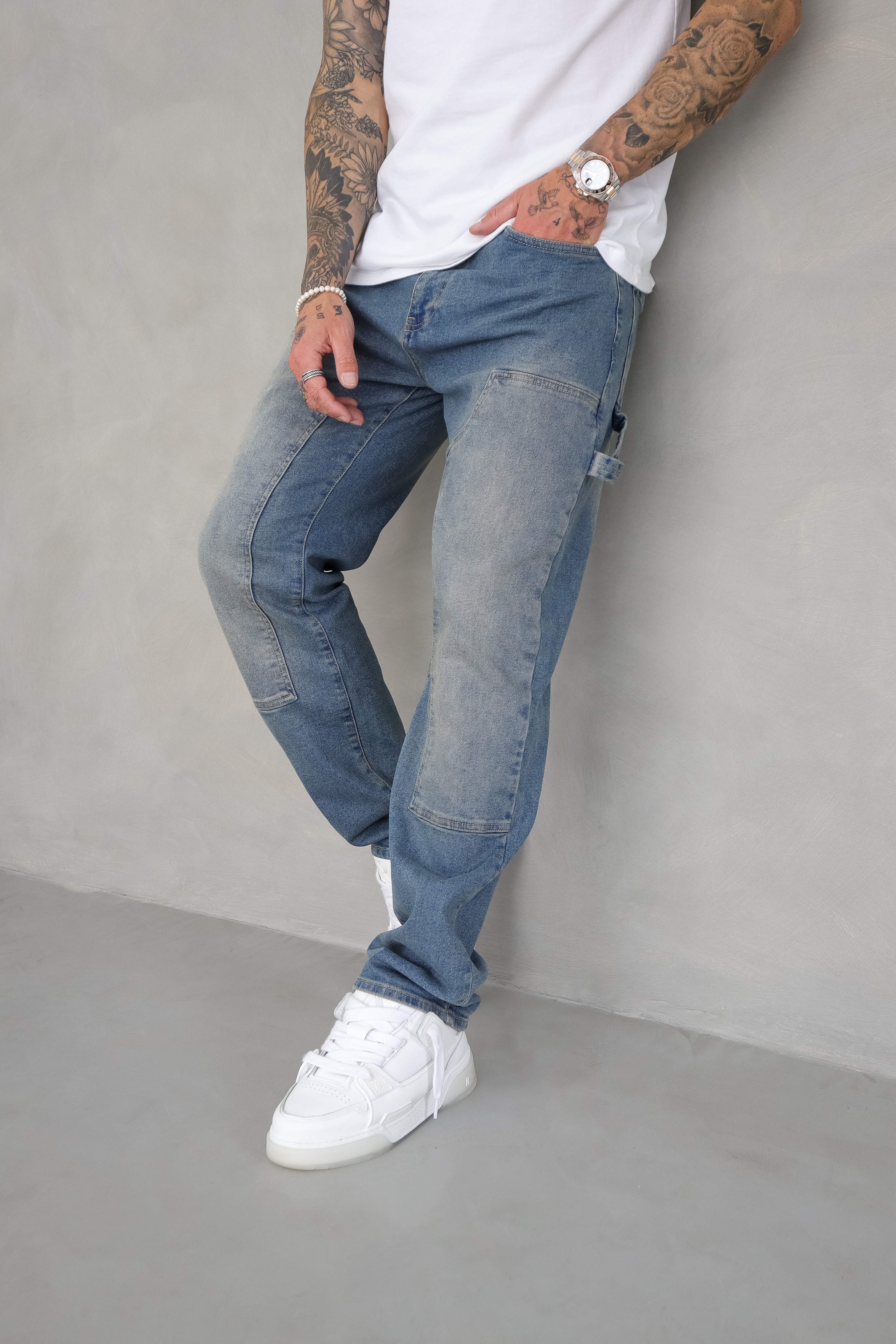 Legend London Jeans CARPENTER JEANS - WASHED STONE BLUE
