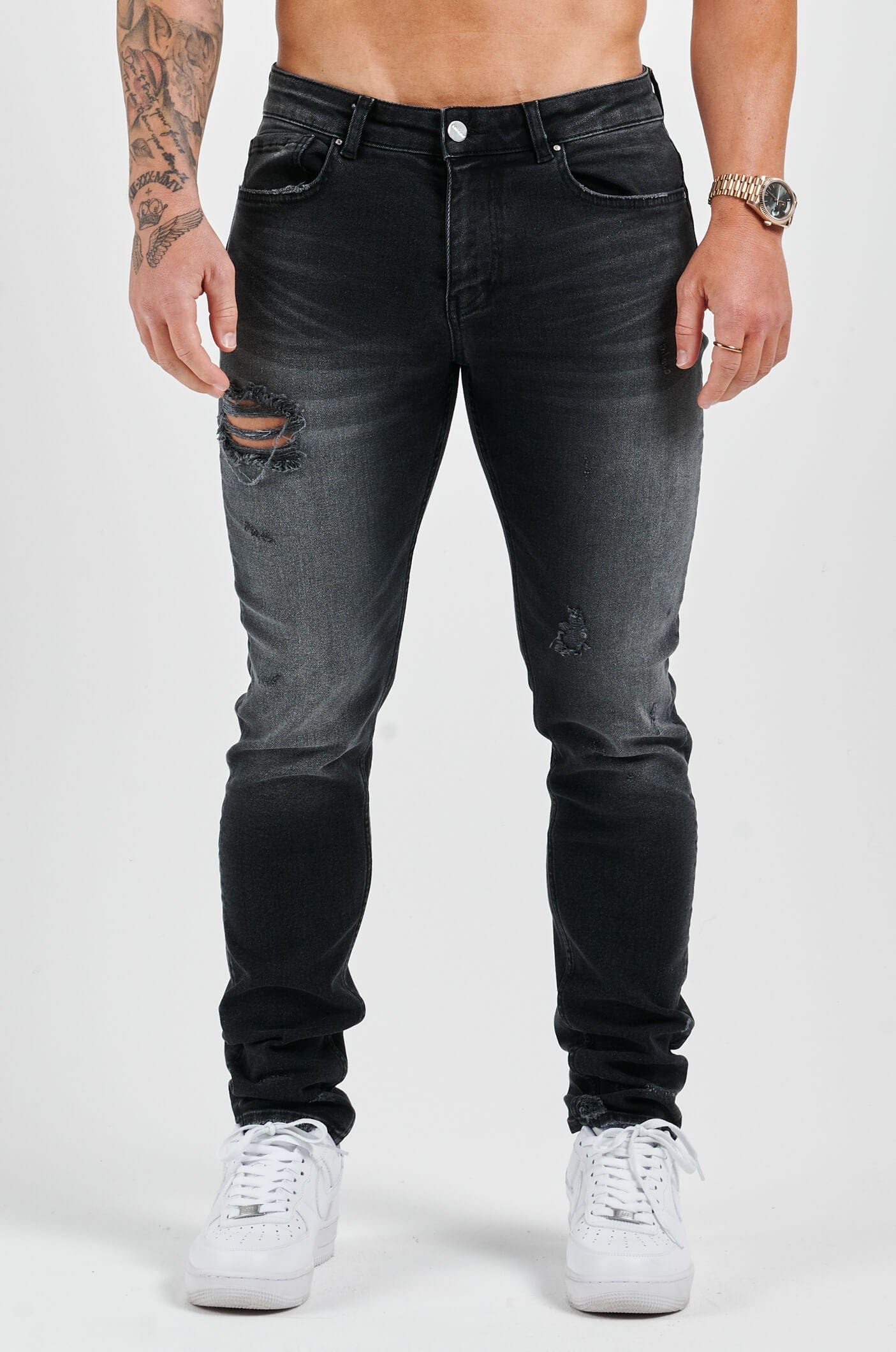 Legend London Jeans - slim 2.0 SLIM FIT JEANS 2.0 DISTRESSED - GREY WASH