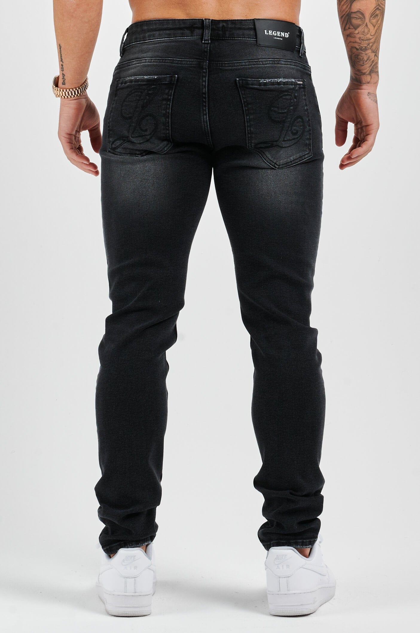 Legend London Jeans - slim 2.0 SLIM FIT JEANS 2.0 DISTRESSED - GREY WASH