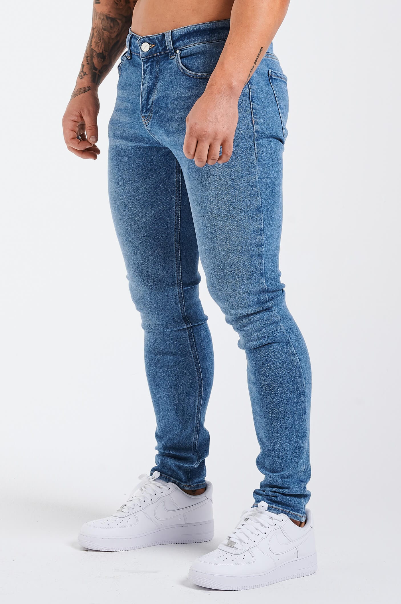 SLIM FIT JEANS LIGHT BLUE – Legend London