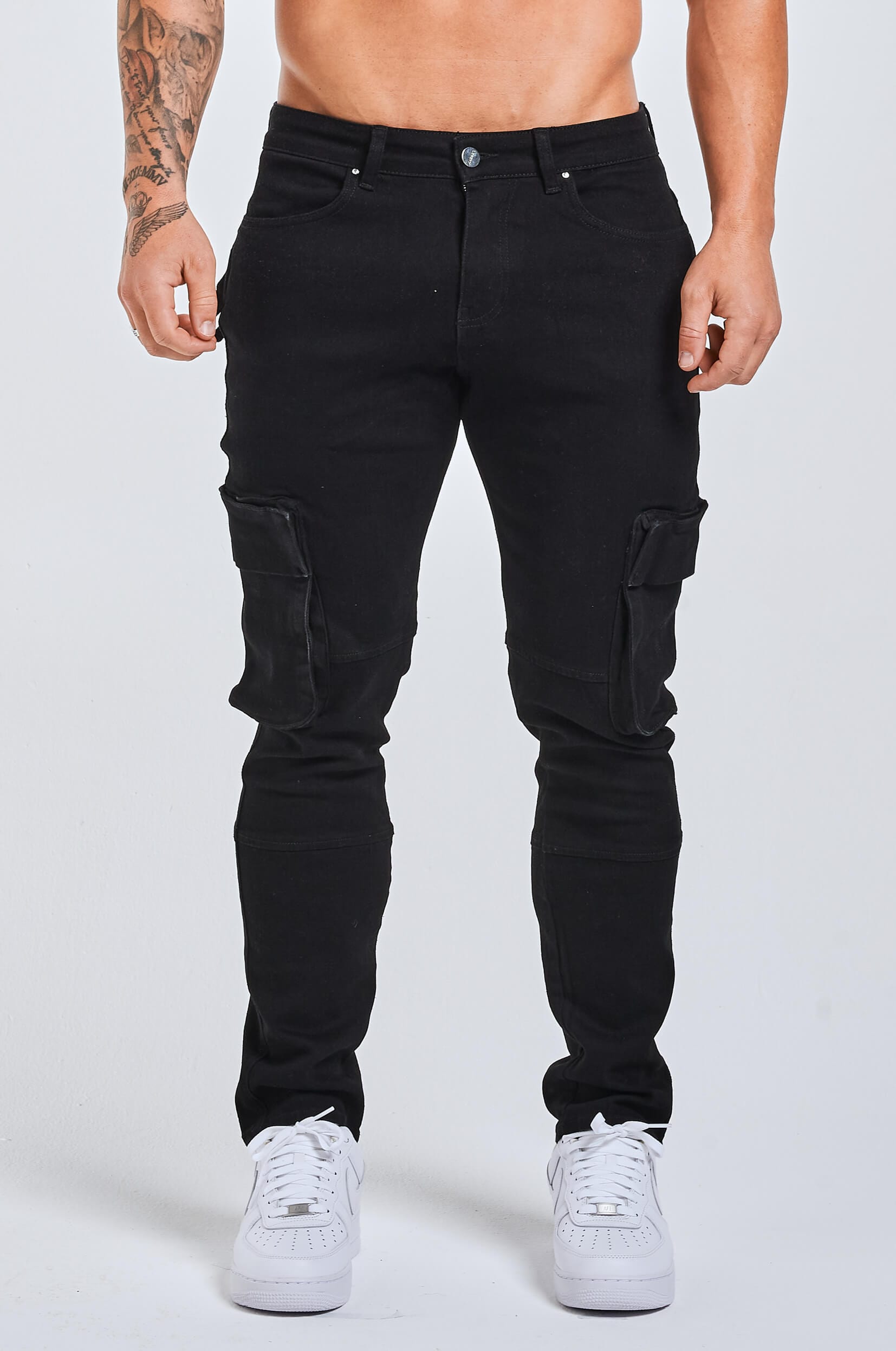Legend London Jeans - slim 2.0 SLIM FIT JEANS 2.0 UTILTY CARPENTER - BLACK
