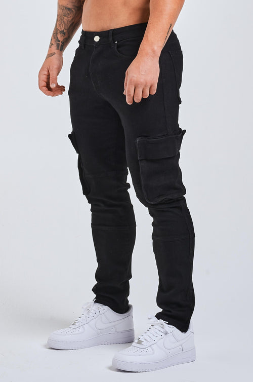 Legend London Jeans - slim 2.0 SLIM FIT JEANS 2.0 UTILTY CARPENTER - BLACK