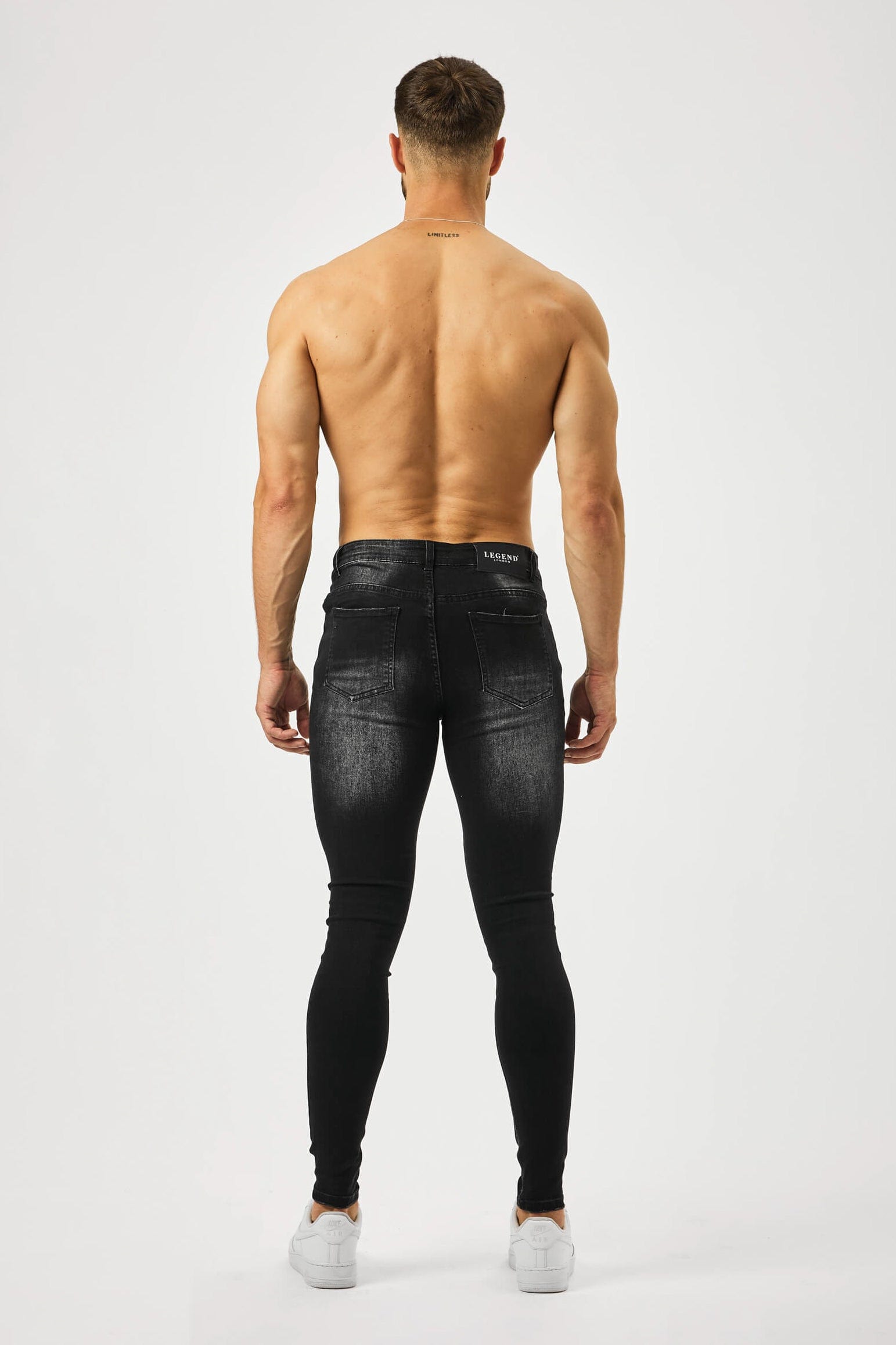 Legend London Jeans - spray on CHARCOAL WASH SPRAY - ON JEANS - MULIT RIP