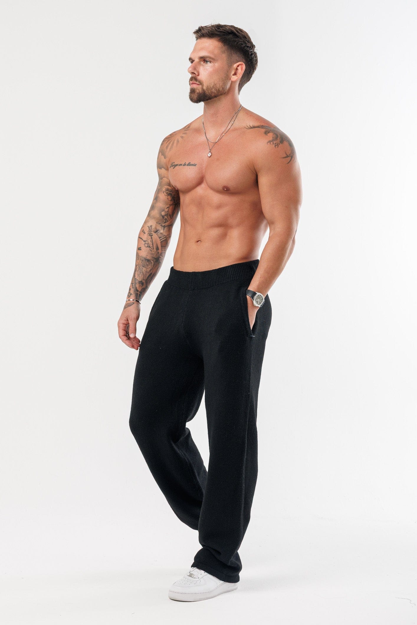 LEGEND LONDON KNITWEAR - JOGGERS KNIT JOGGER - BLACK