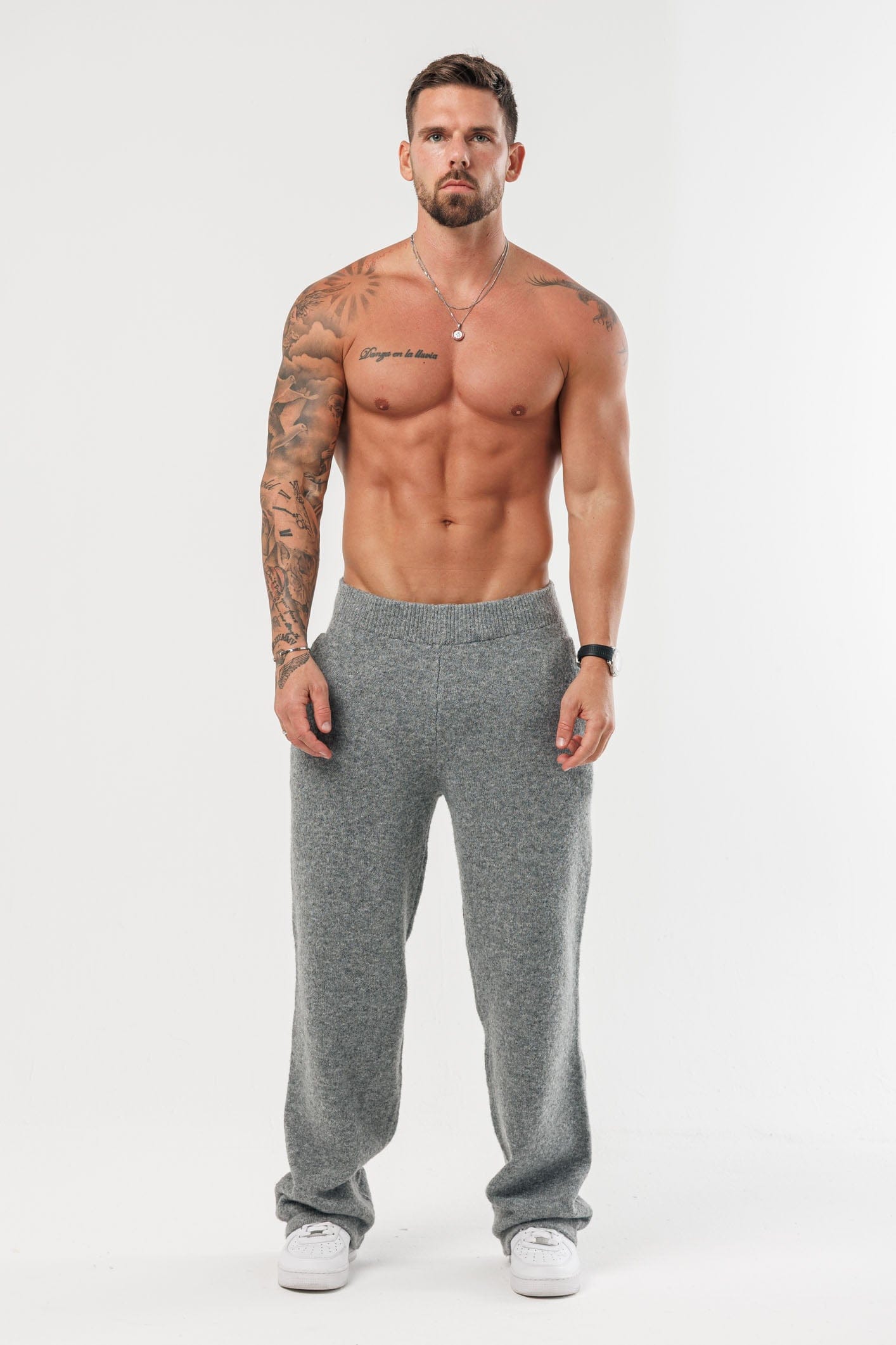 LEGEND LONDON KNITWEAR - JOGGERS KNIT JOGGER - GREY MARL
