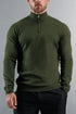 Legend London KNITWEAR KNIT QUARTER ZIP SWEATER - DARK OLIVE