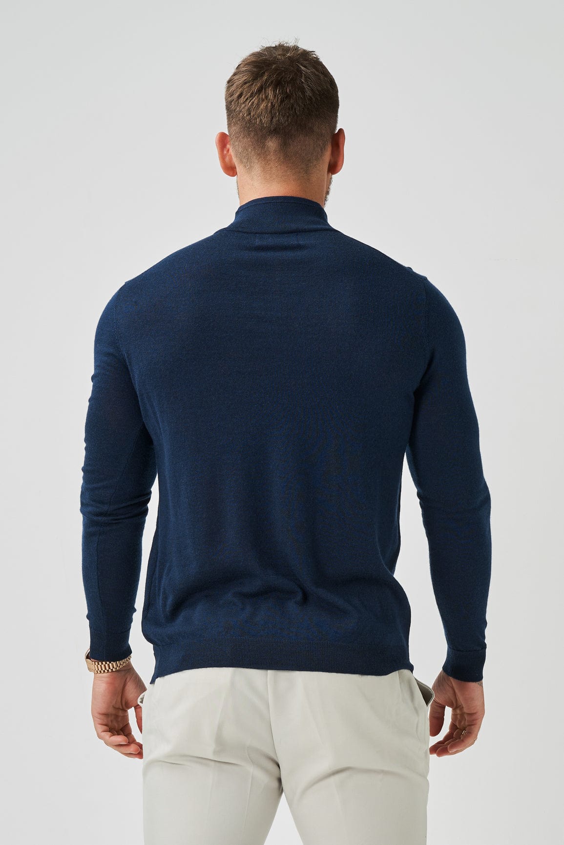 Legend London KNITWEAR KNIT QUARTER ZIP SWEATER - NAVY