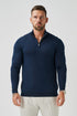 Legend London KNITWEAR KNIT QUARTER ZIP SWEATER - NAVY
