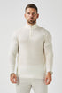 Legend London KNITWEAR KNIT QUARTER ZIP SWEATER - OFF WHITE