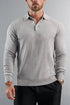 Legend London KNITWEAR KNITTED POLO LONG SLEEVE - GREY