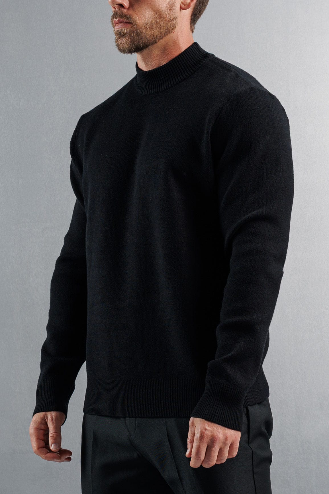 Legend London KNITWEAR MOCK NECK SWEATER - BLACK