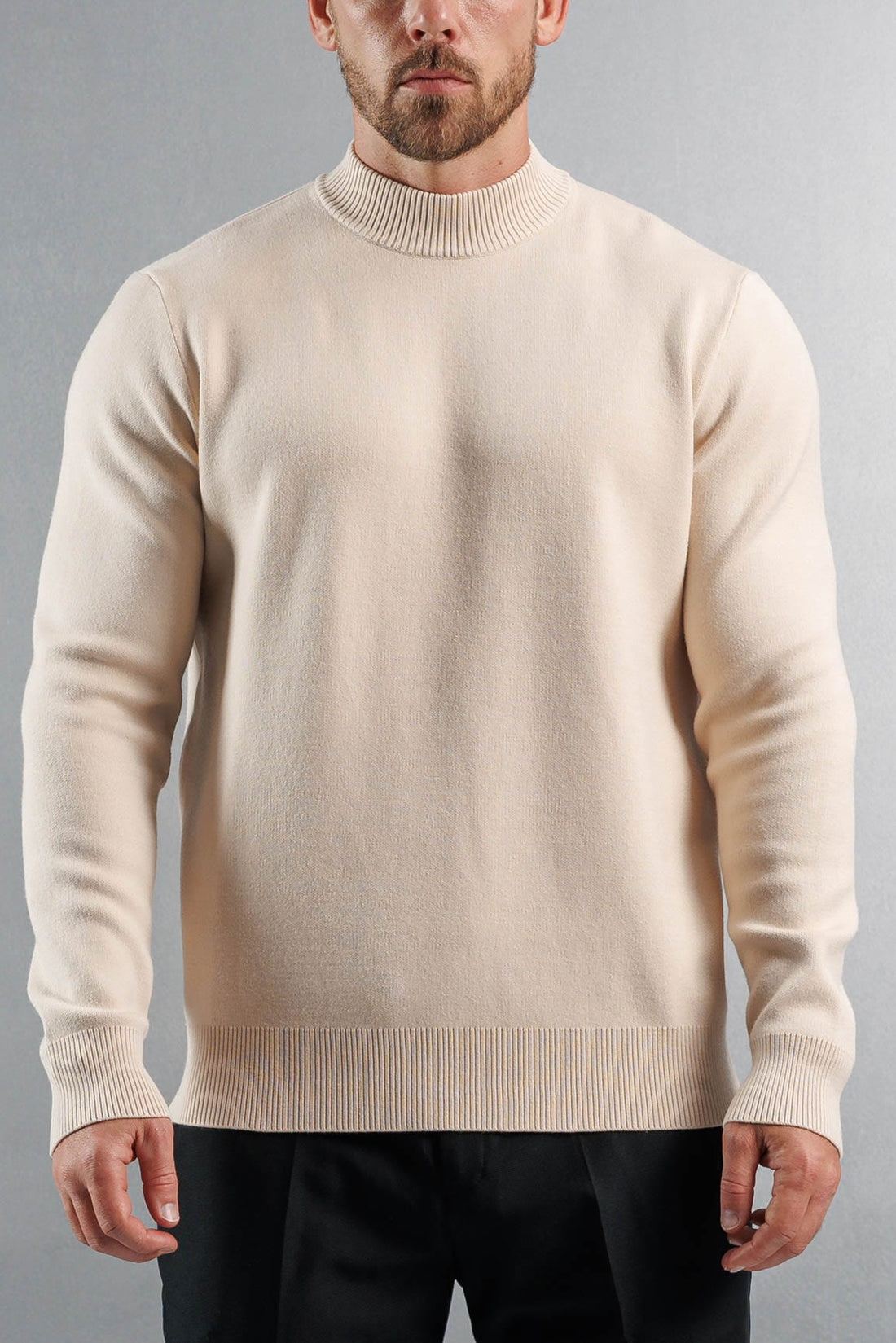 Legend London KNITWEAR MOCK NECK SWEATER - CREME