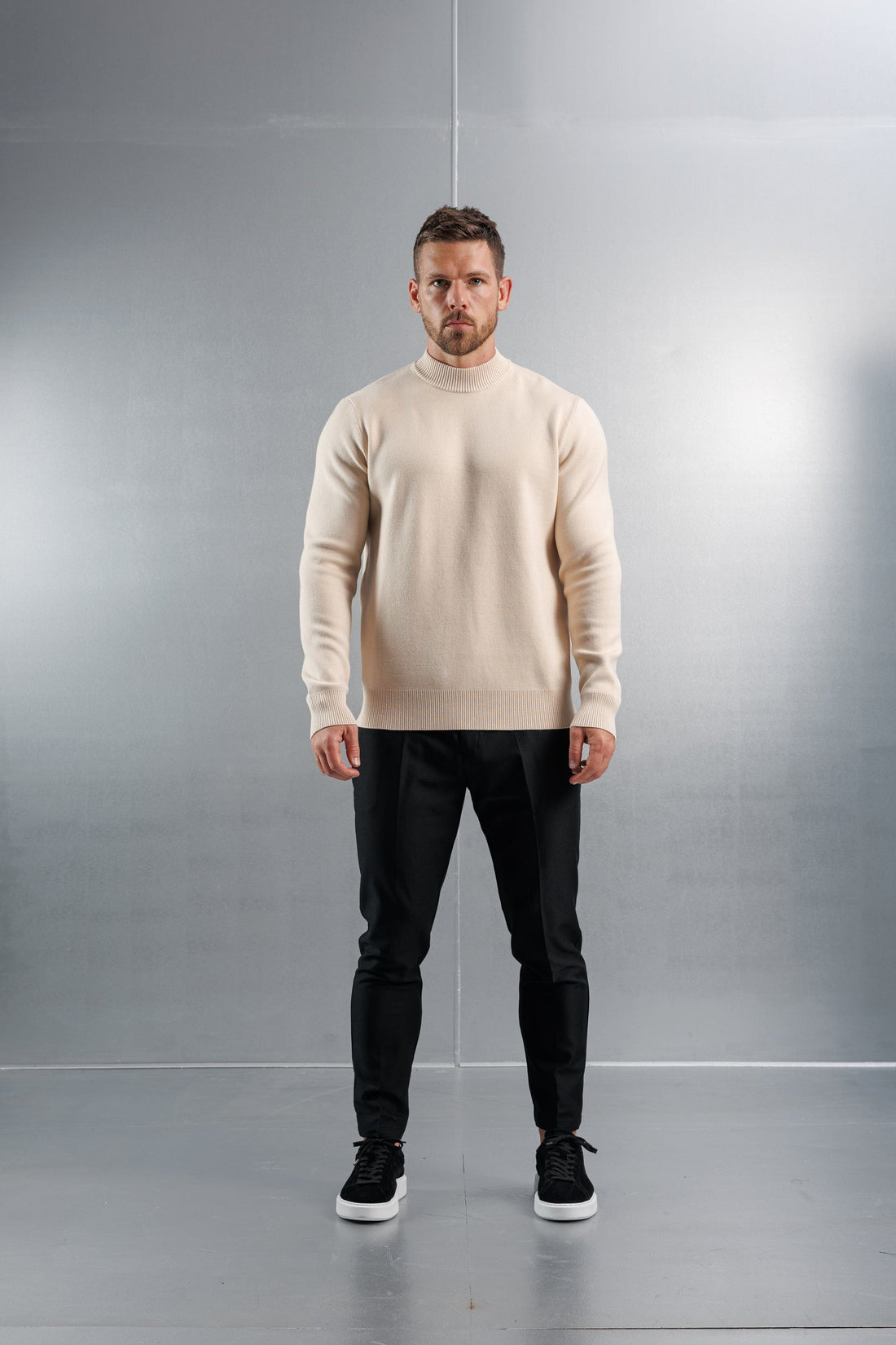 Legend London KNITWEAR MOCK NECK SWEATER - CREME