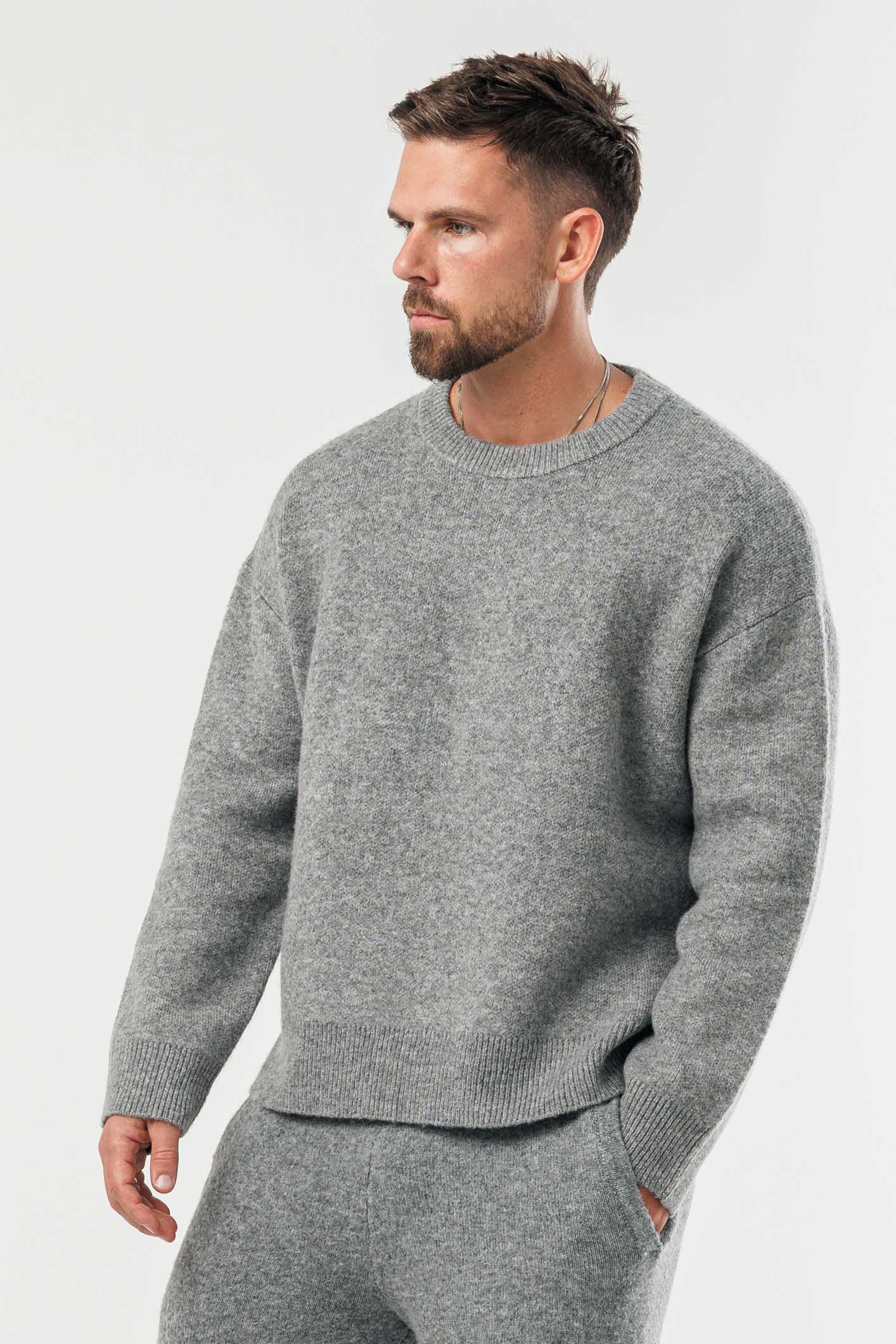 LEGEND LONDON KNITWEAR - SWEATER KNIT SWEATER - GREY MARL