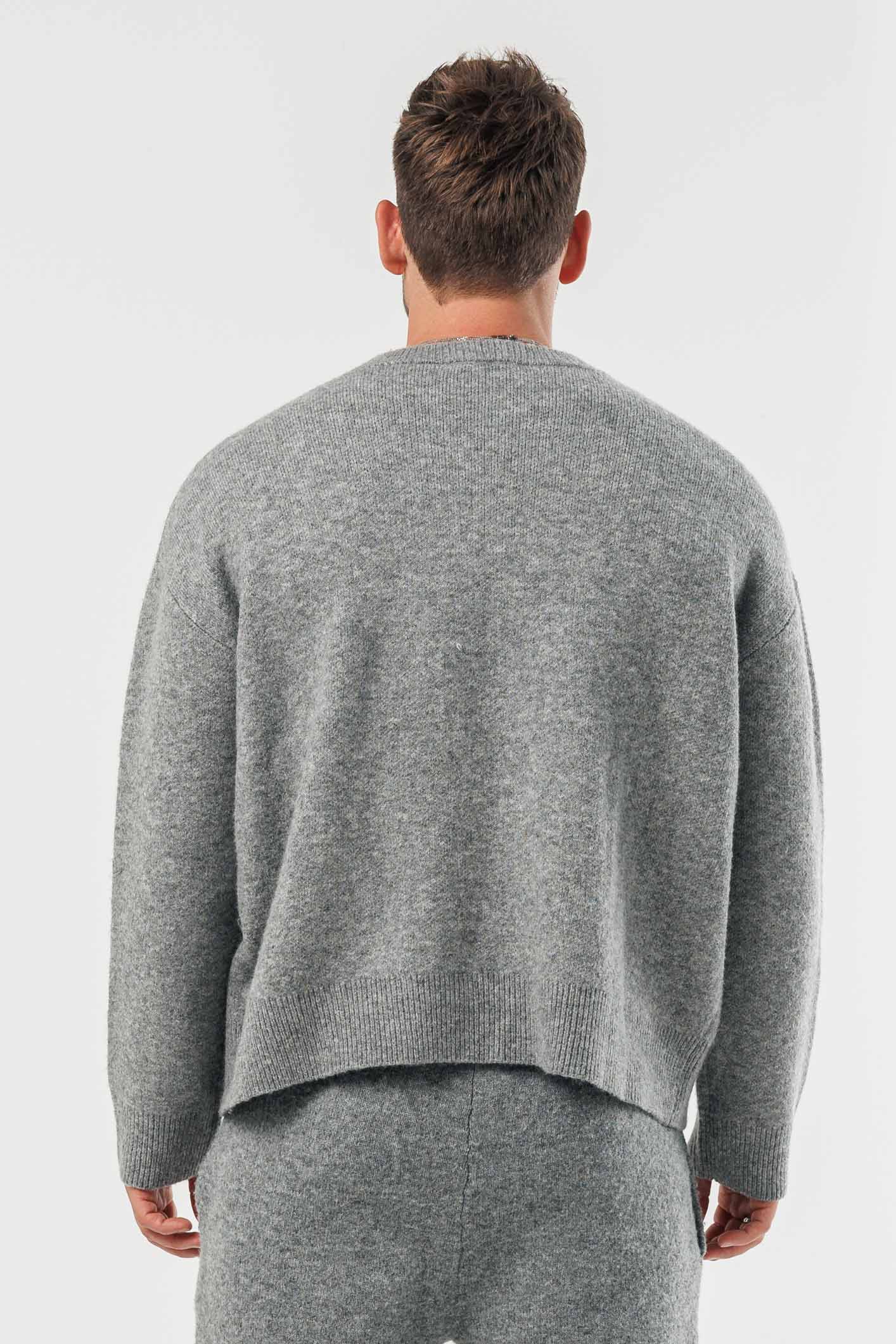 LEGEND LONDON KNITWEAR - SWEATER KNIT SWEATER - GREY MARL