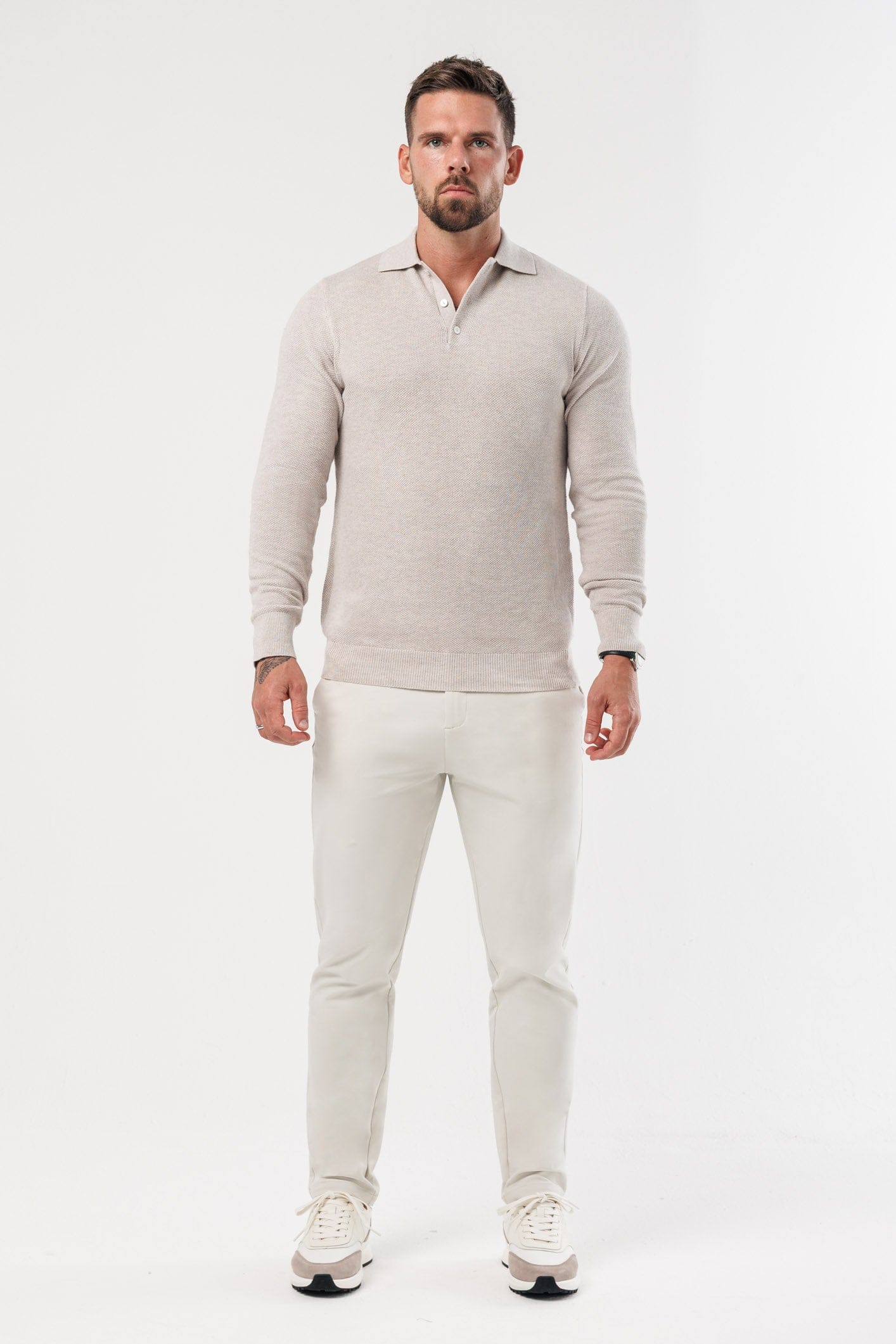 Legend London Polo - COAST COAST LONG SLEEVE POLO - DEEP STONE