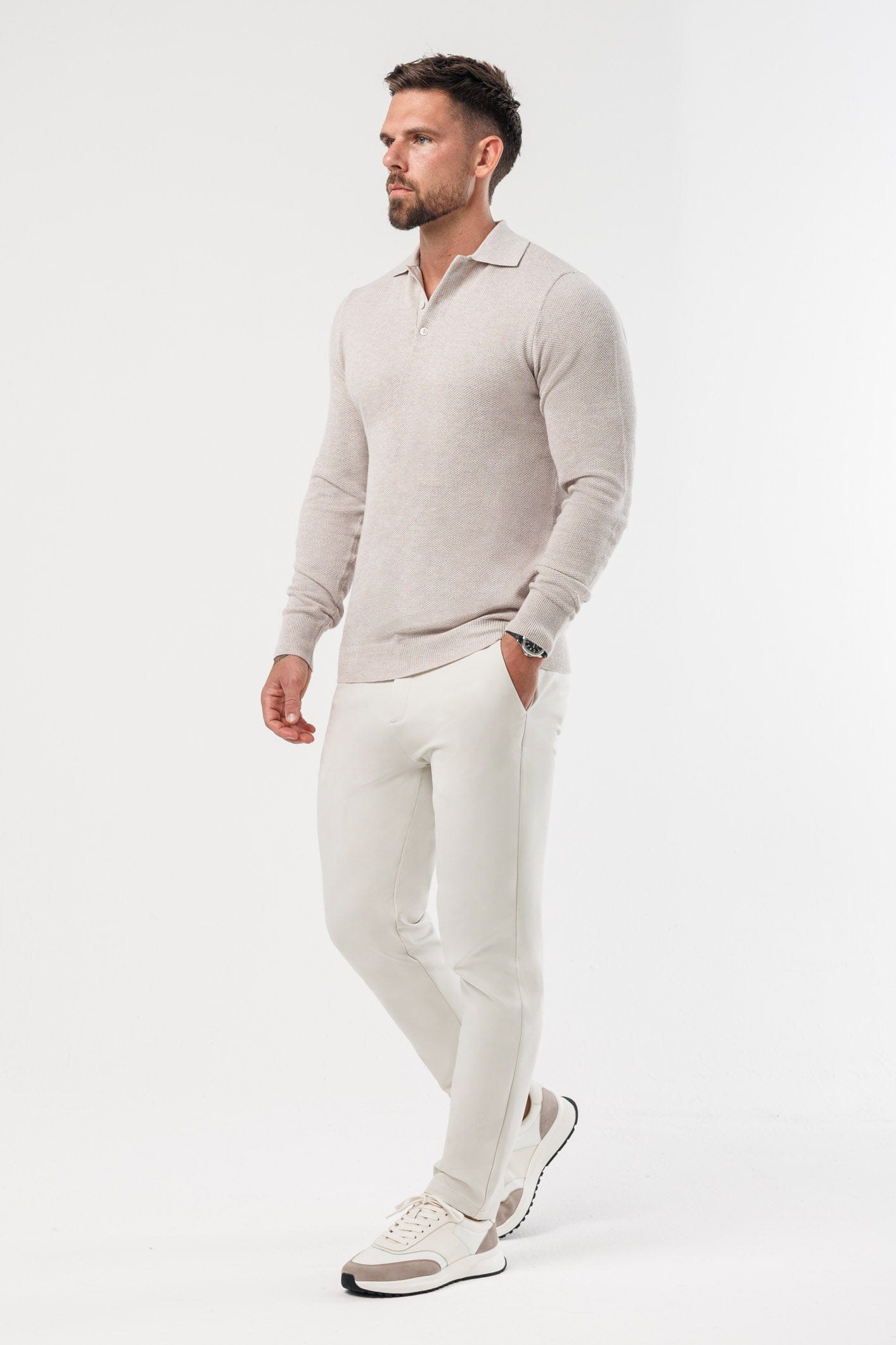 Legend London Polo - COAST COAST LONG SLEEVE POLO - DEEP STONE