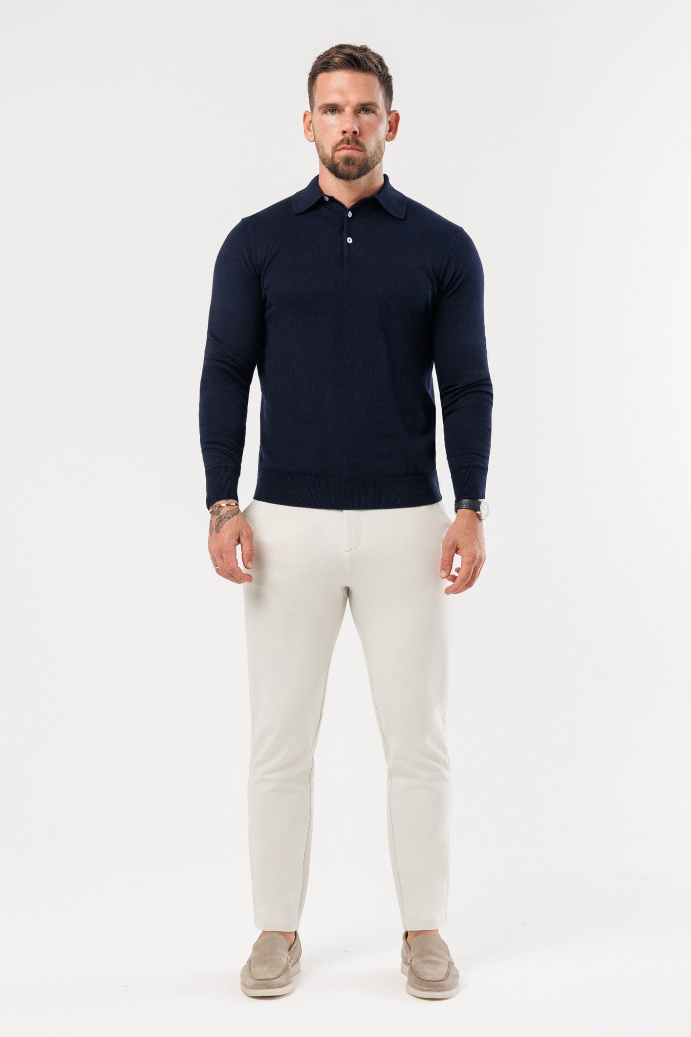 Legend London Polo - COAST COAST LONG SLEEVE POLO - NAVY