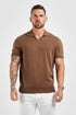 Legend London Polo LEGEND OPEN COLLAR POLO SHIRT - BROWN