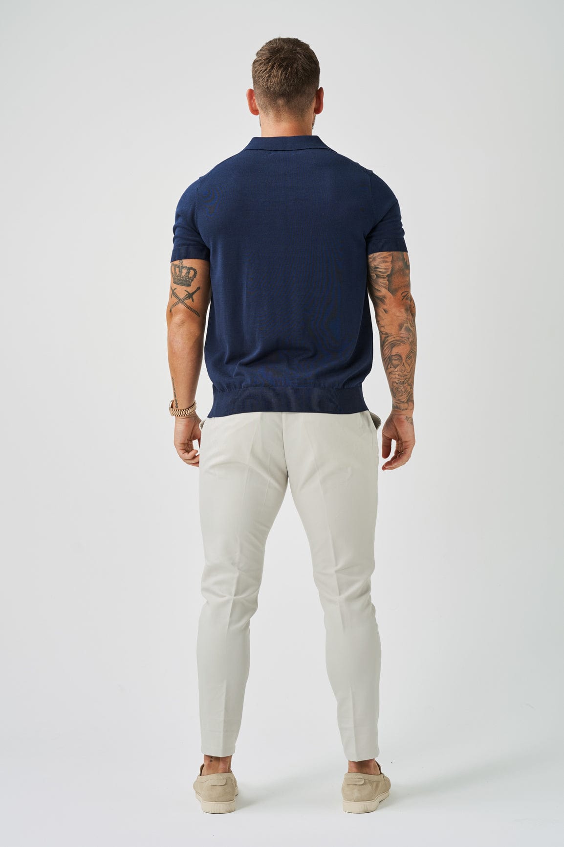 Legend London Polo OPEN COLLAR POLO - NAVY